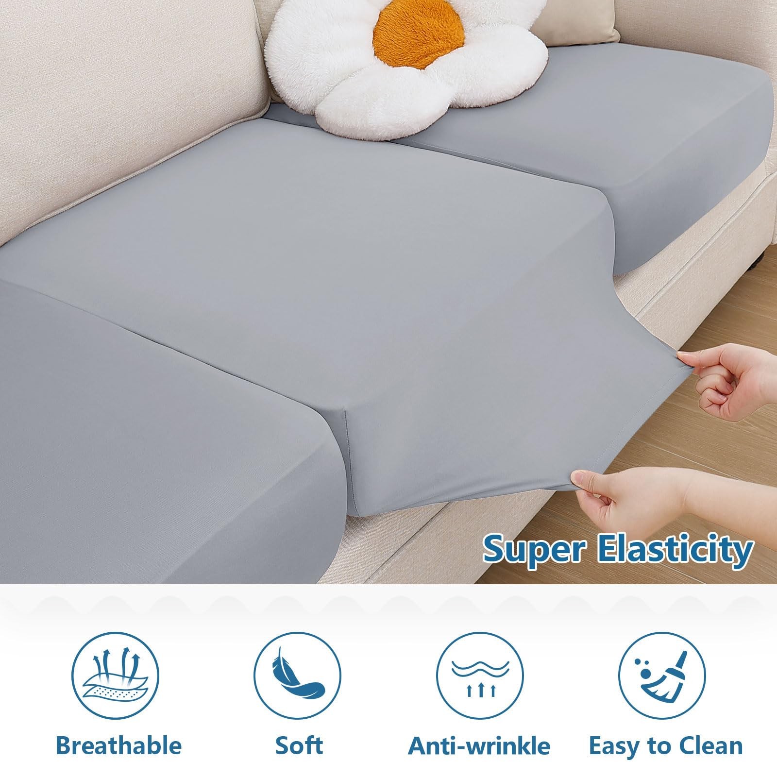 Milk Silk Couch Cushion Covers for Sectional Sofa, Soft Sectional Sofa Couch …