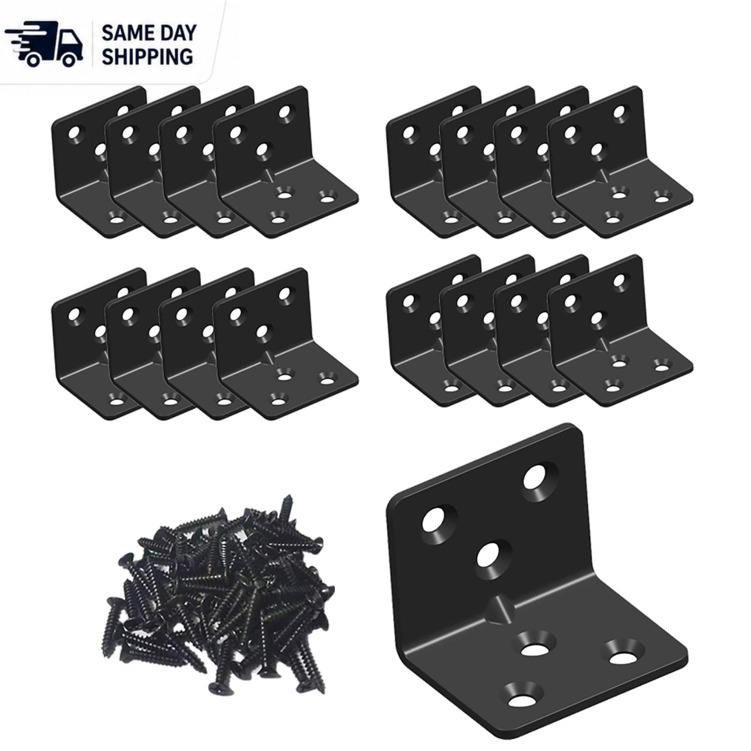 Black Powder Coated Shelf Brackets – 1.5×1.2 Inches, 160 lbs Capacity