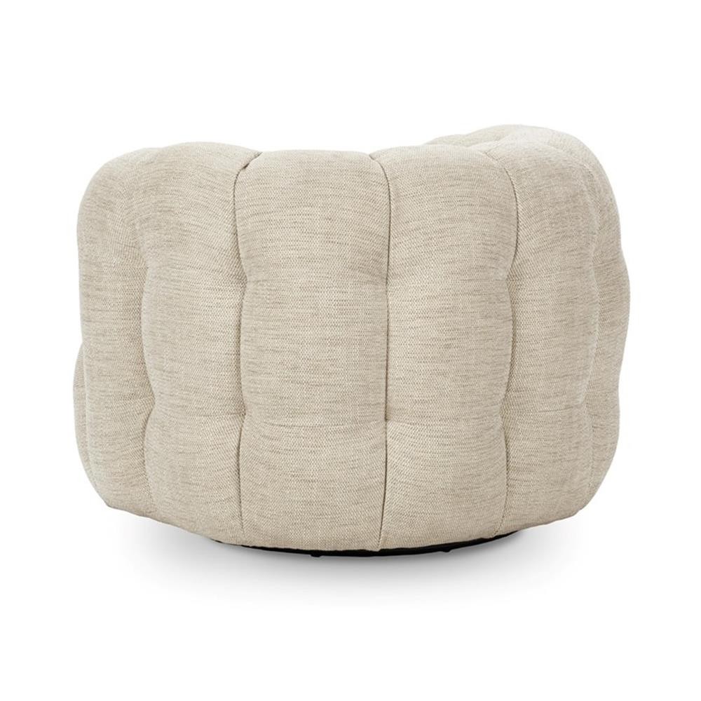Pemberly Row Swivel Accent Chair Flax Viscose and Polyester Beige