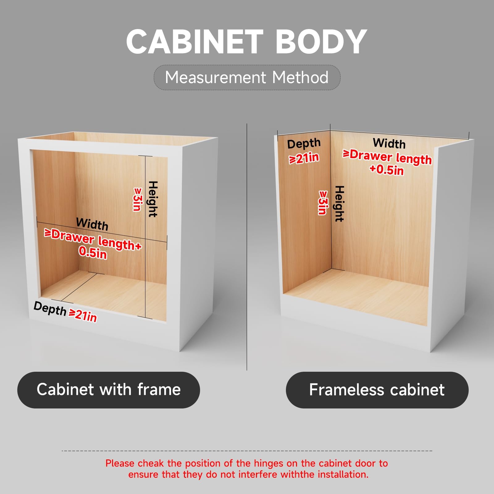 Pull Out Kitchen Drawer Cabinet organizer, 29″W x 21″D Cabinet Drawer,Soft Cl…