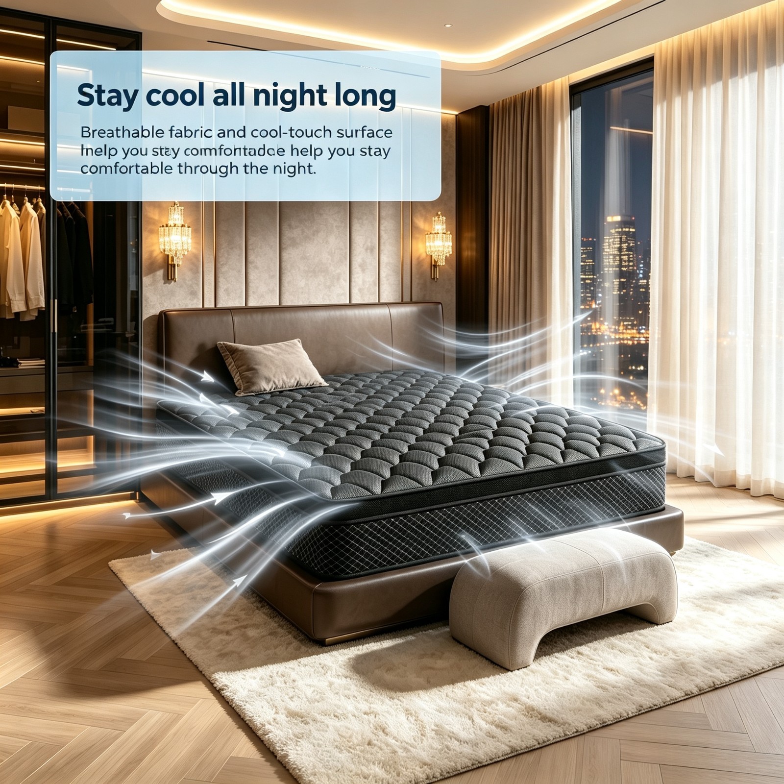 New Cooling Memory Foam Spring Mattress in a Box, 12″ 14”Twin Full Queen King