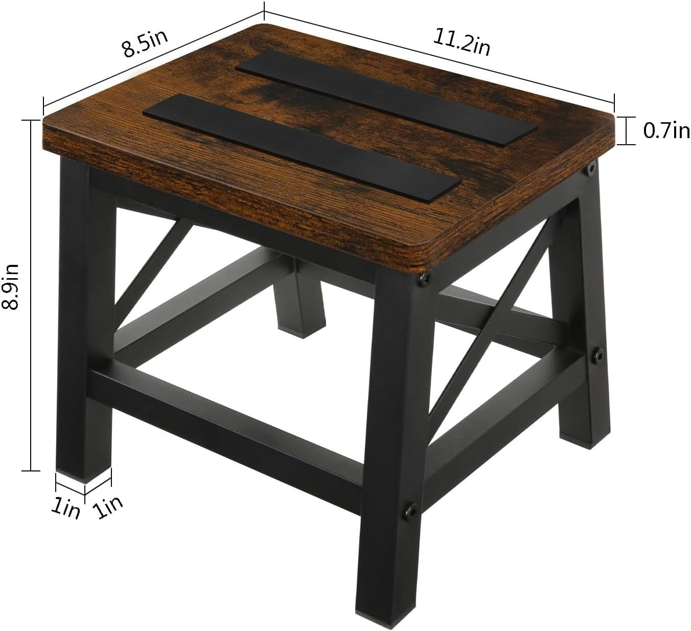 Wooden Step Stool for Adults and Kids, Step Stool for High Bed with Non-Slip ..