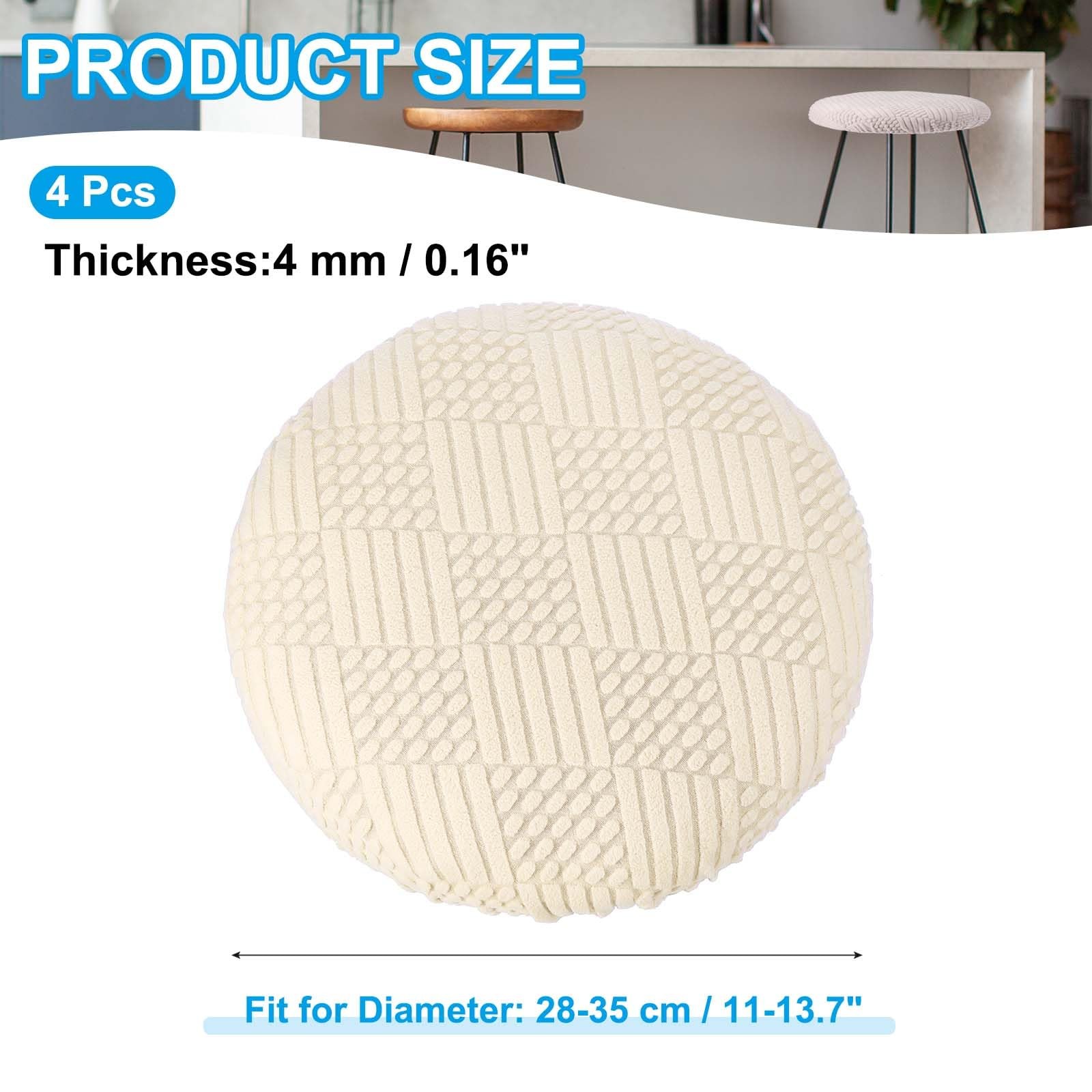 Elastic Stool Cover Round Diameter 2835cm, Set of 4 Washable Seat Cushion…