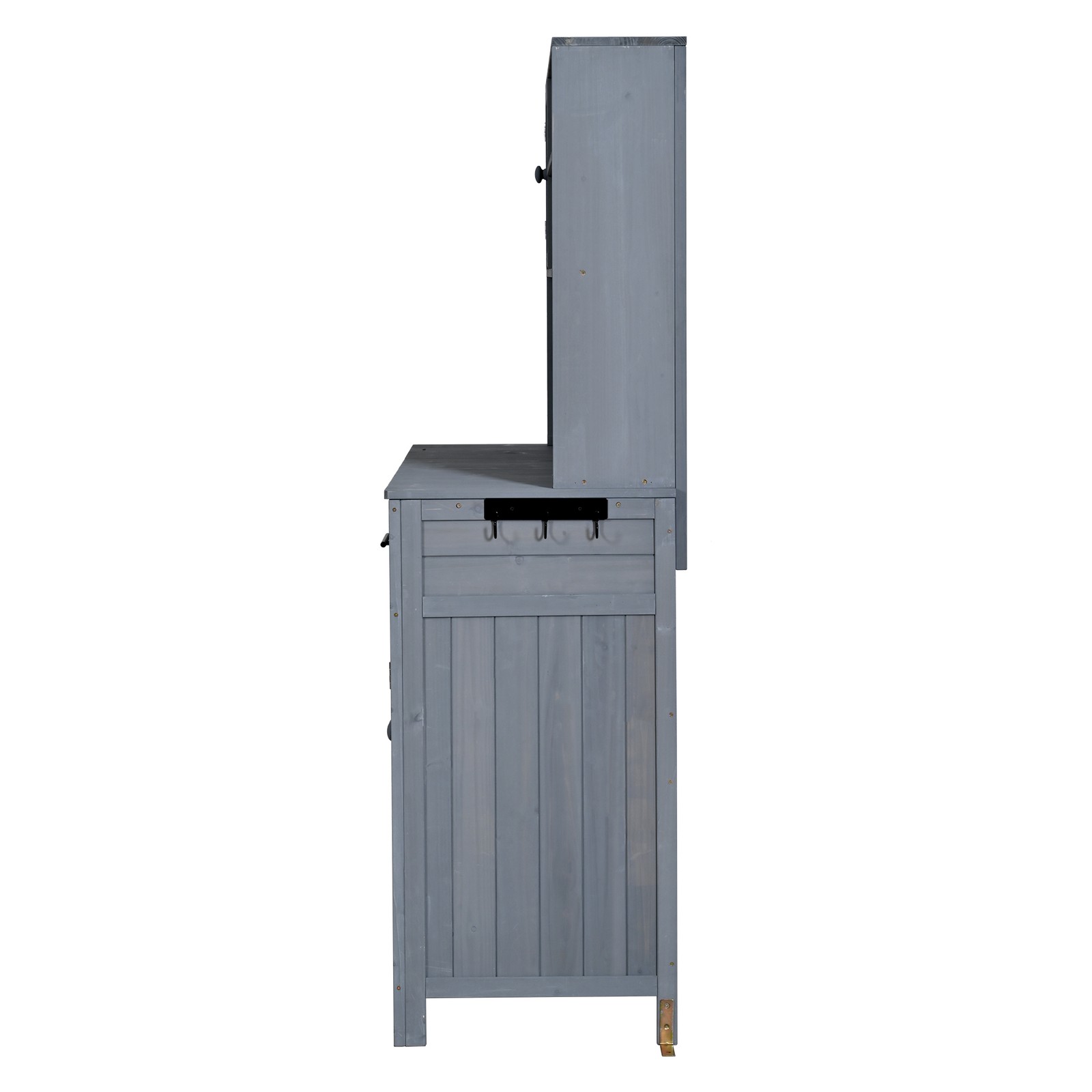 Potting Bench with Hutch 65″ Solid Fir Wood Garden Workstation Gray