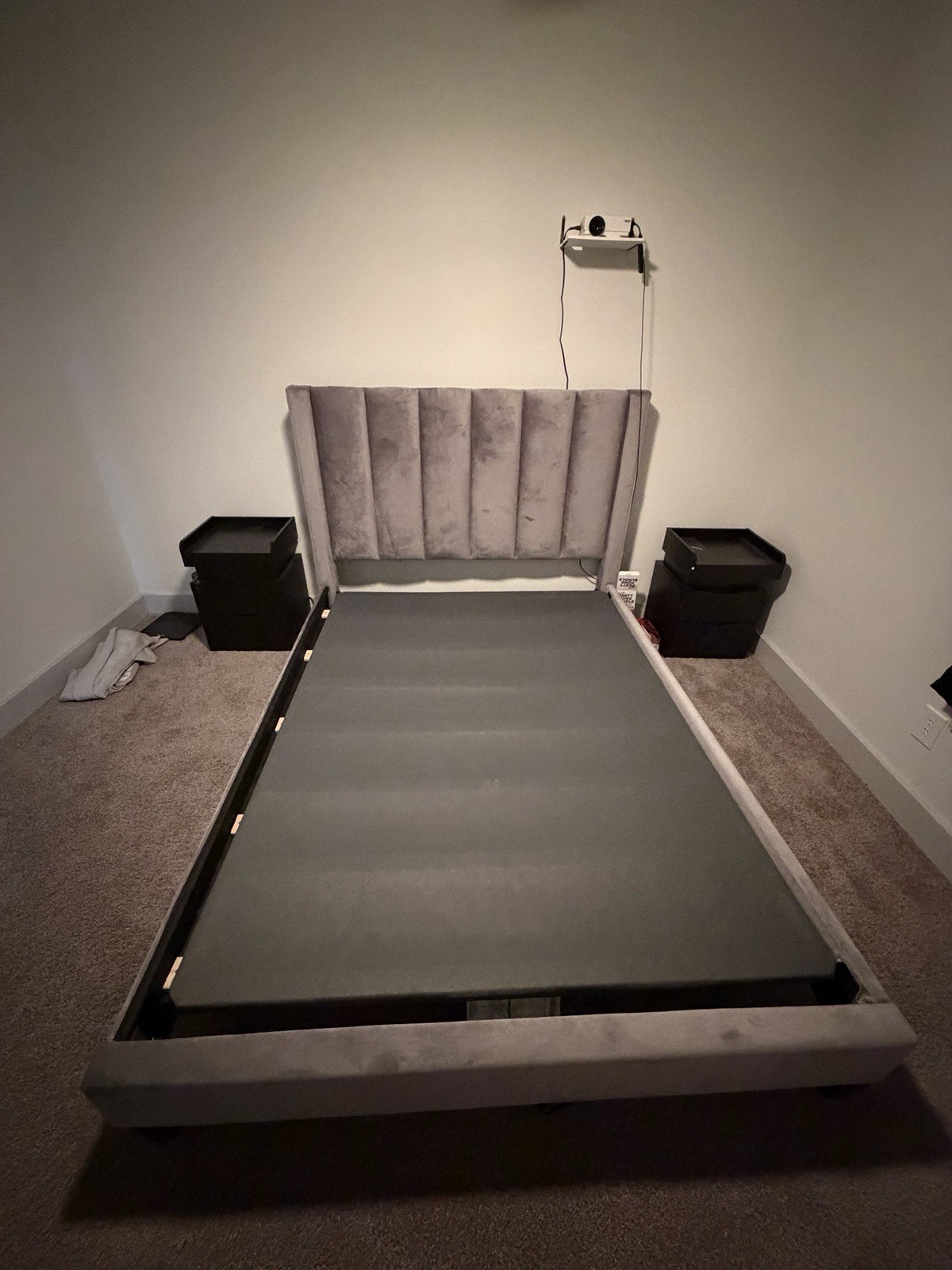 Gray Full Upholstered Bed Frame need gone immediately
