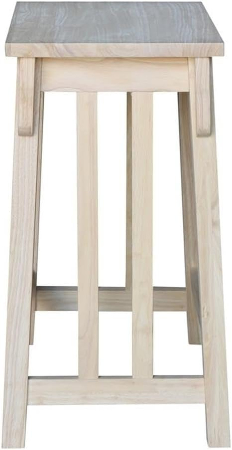 Unfinished 24-Inch Mission Counter Height Stool by International Concepts