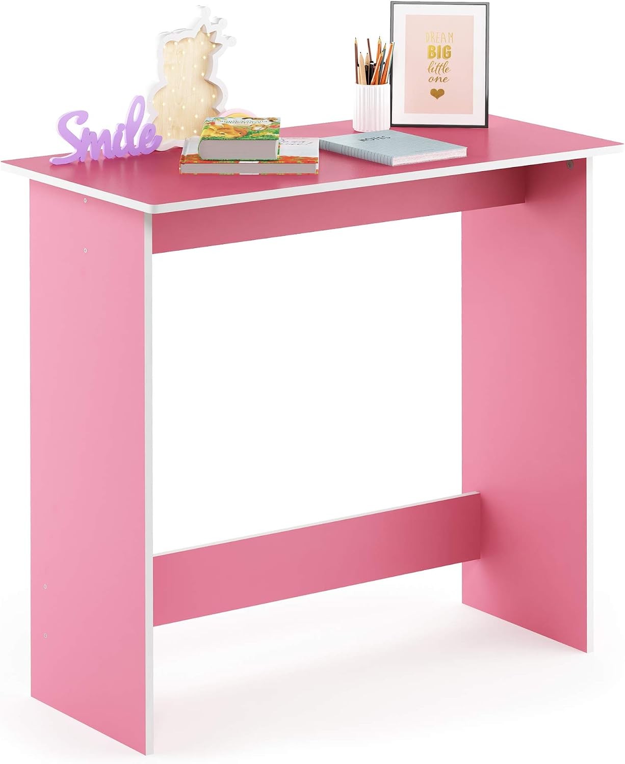 Simplistic Study Table Pink 15.5 in x 31.5 in x 29.75 in D x W x H