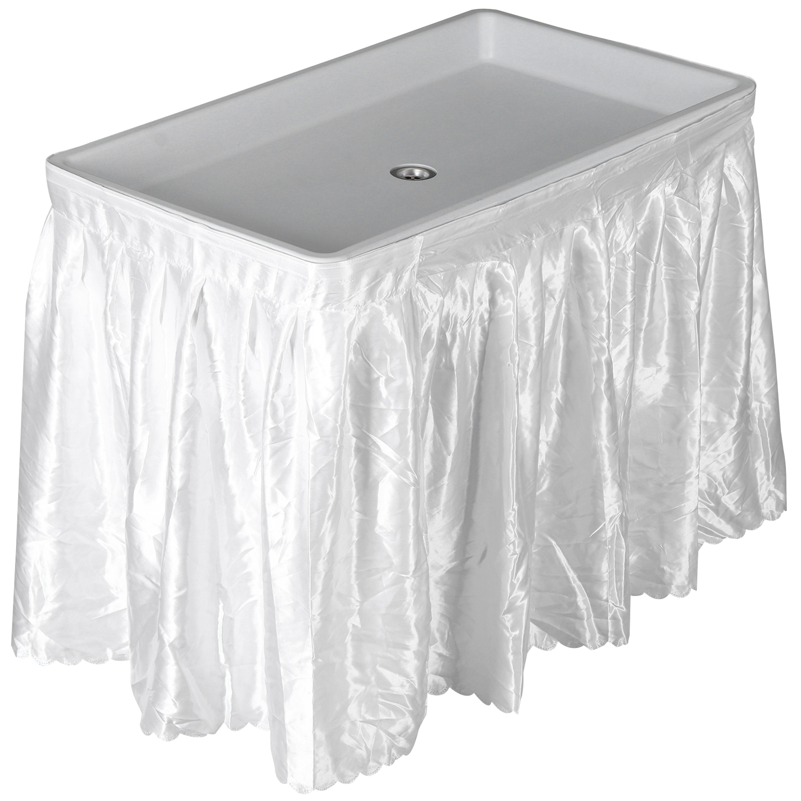 40.5” Folding Ice Cooler Table with Detachable White Skirt Party Table Outdoor