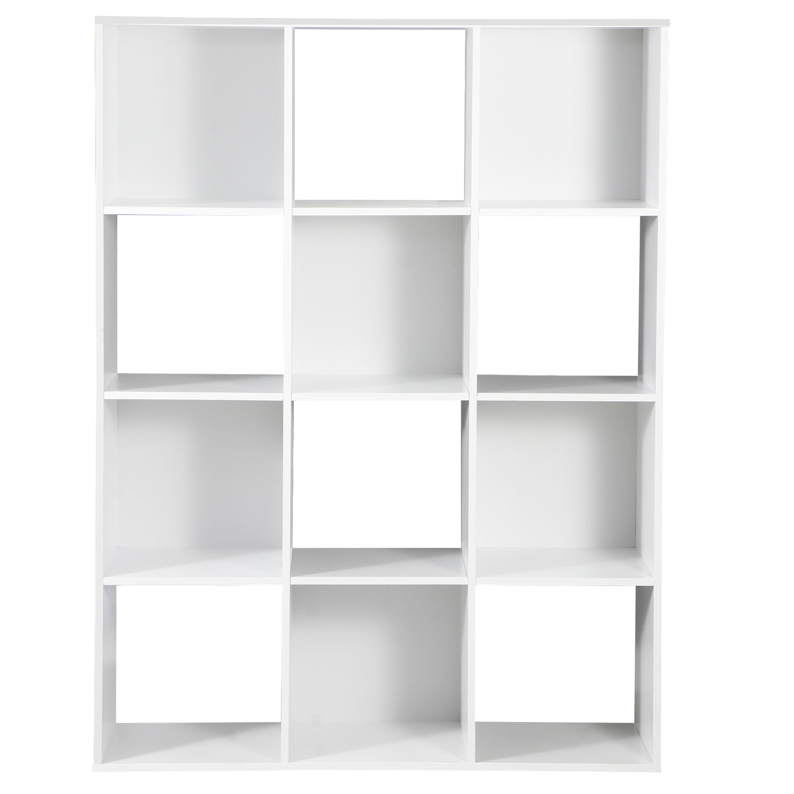 White 12 Cube Bookcase Storage Organizer Wooden Home Office Shelving Bookshelf