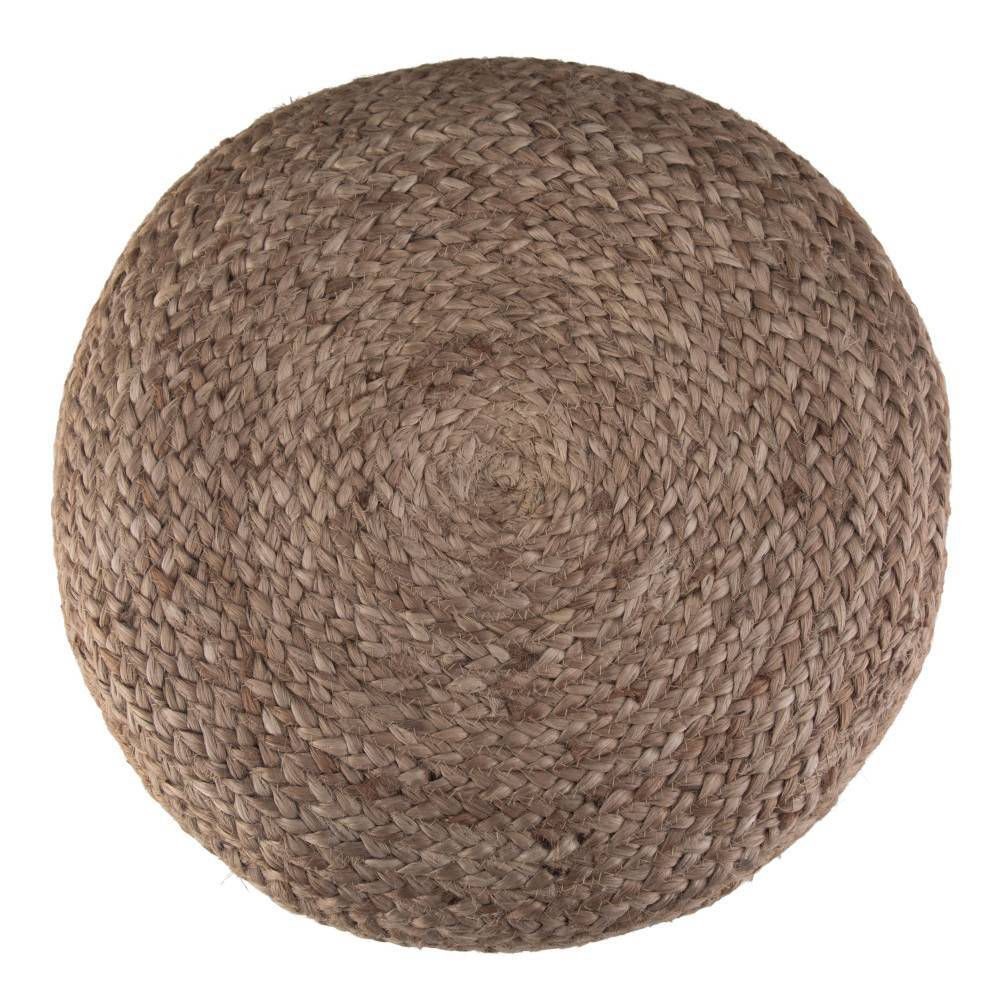 WyndenHall Maron Contemporary Round Pouf Navy/Natural: Bohemian Style,