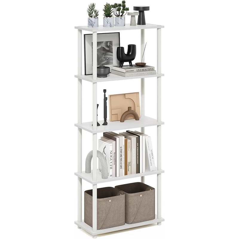 5-Tier Storage Shelf Unit Durable Composite Wood Easy Assembly Home Organization