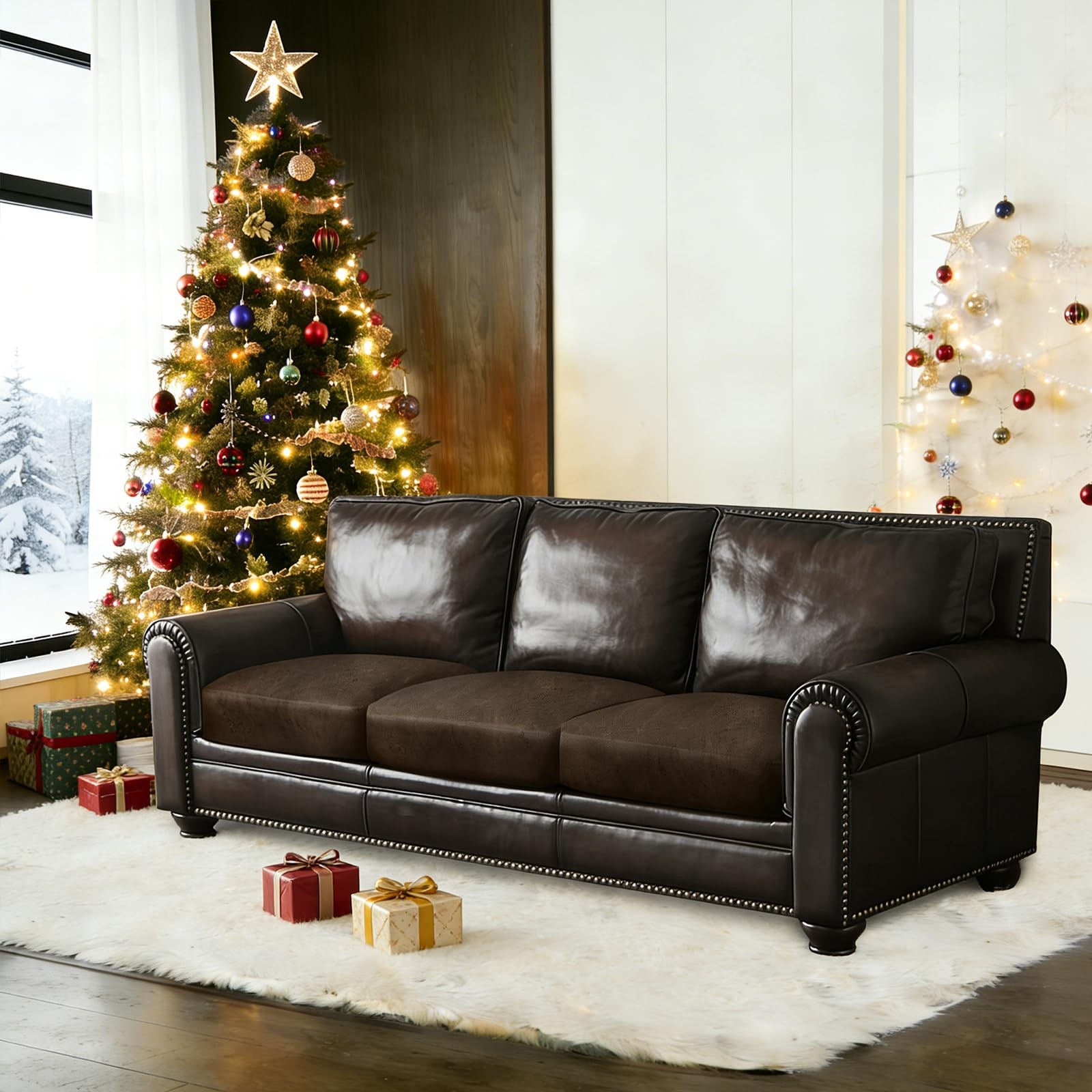 Leather Look Couch Cushion Covers Sofa Seat Slipcovers Sets Couches Furniture…