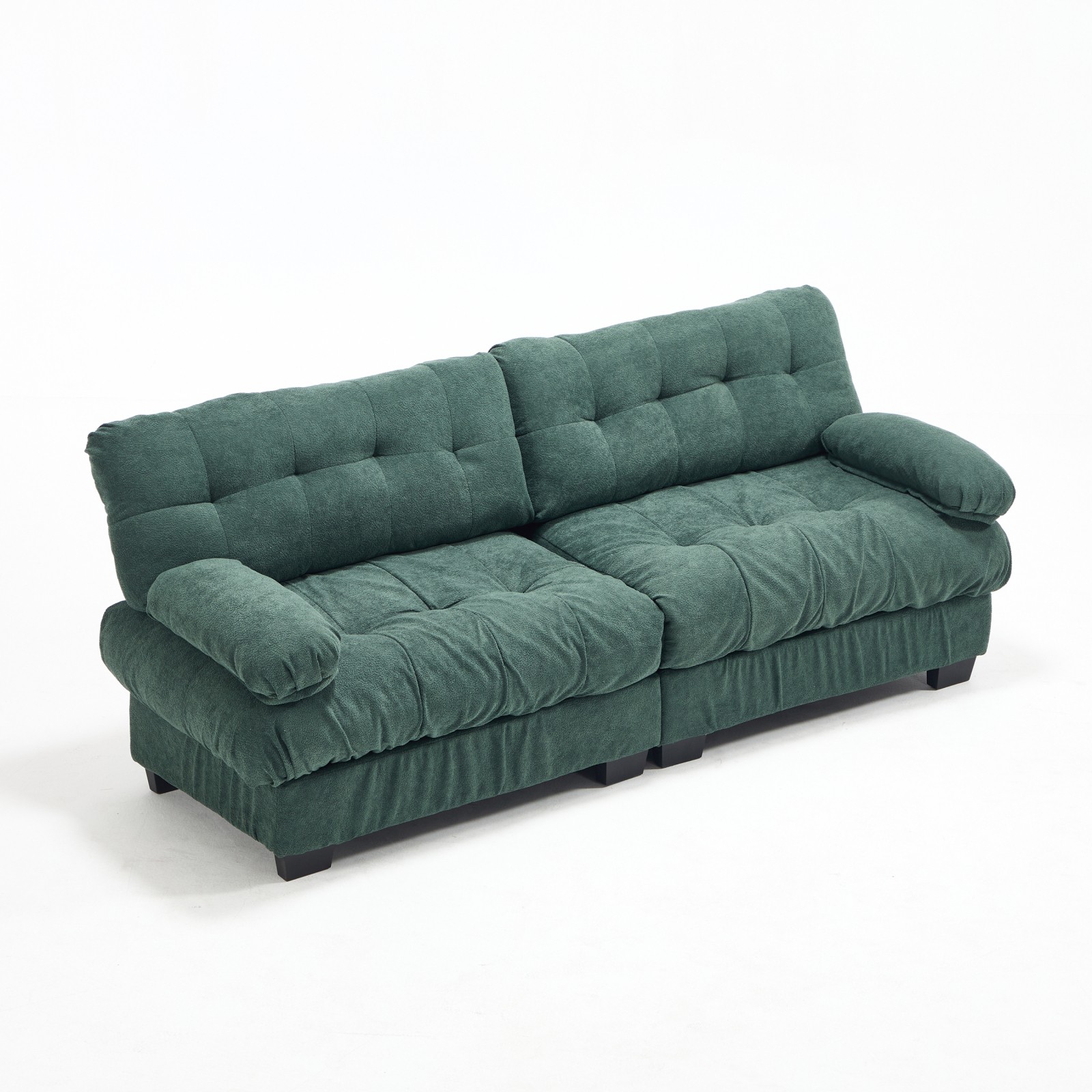 Modular Sectional Sofa Loveseat, Deep Seat Cloud Couch, 2-Seater, Green