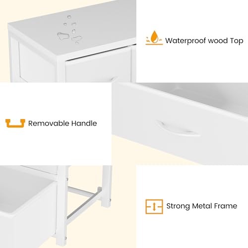 Stackable 3-Drawer Fabric Dresser with 11.4″D x 15.8″W x 22.7″H (4 Drawers)