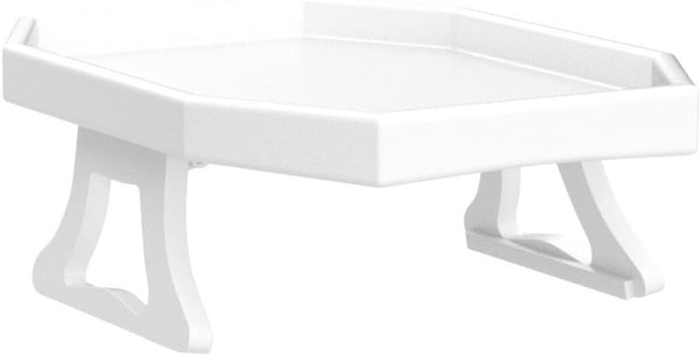 Sleek Octagonal Armrest Tray Table for Drinks and Snacks – 12.3L x 9W in White