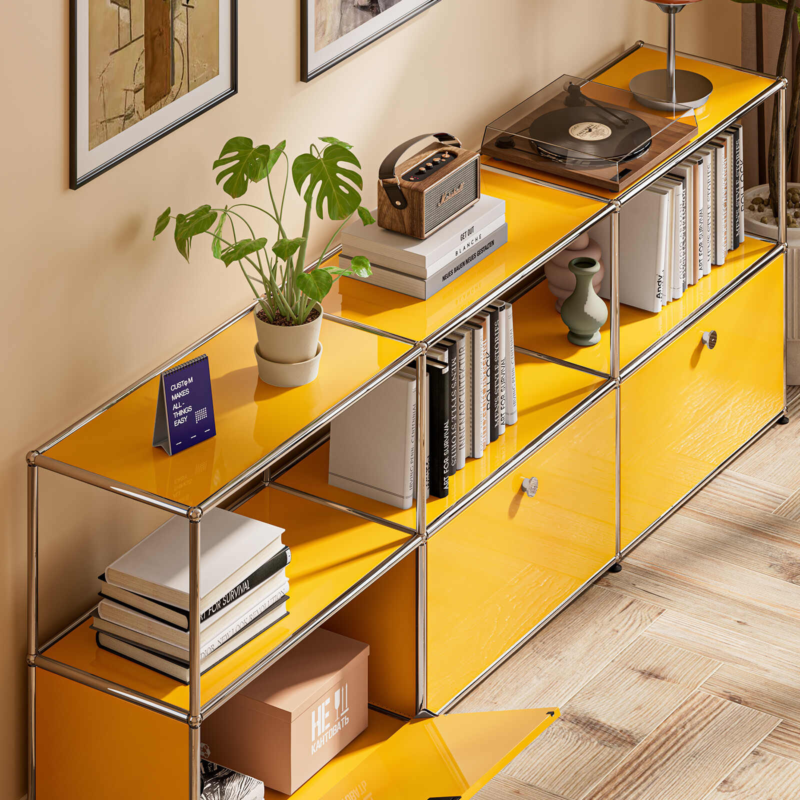 USM Haller Style Modern Storage Cabinet Metal Storage Organizer Shelf Home Decor