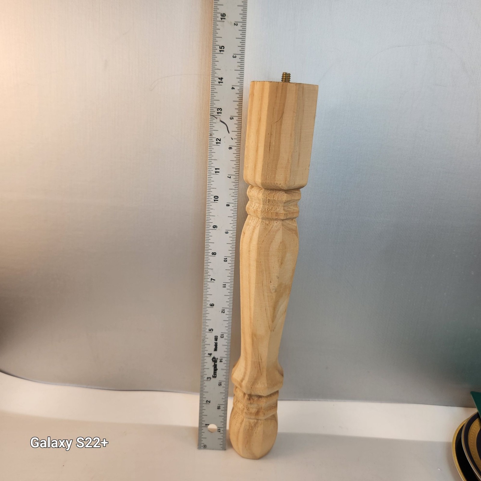 Turned Wood Table Leg Replacement Spindle 14″ Height Unfinished Natural Finish