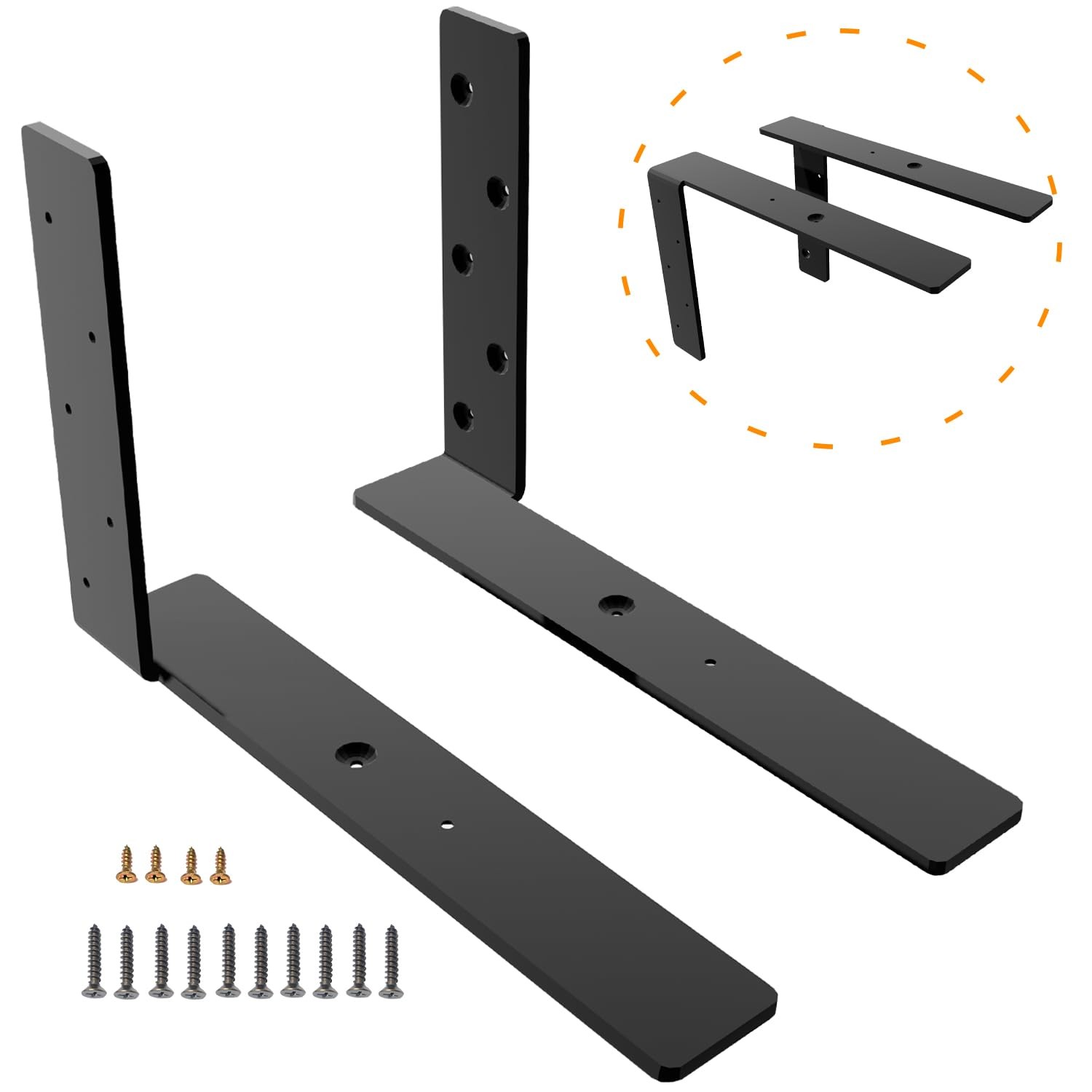 Heavy Duty Shelf Brackets – 1000 LBS Load Capacity, Industrial Steel Mounting…