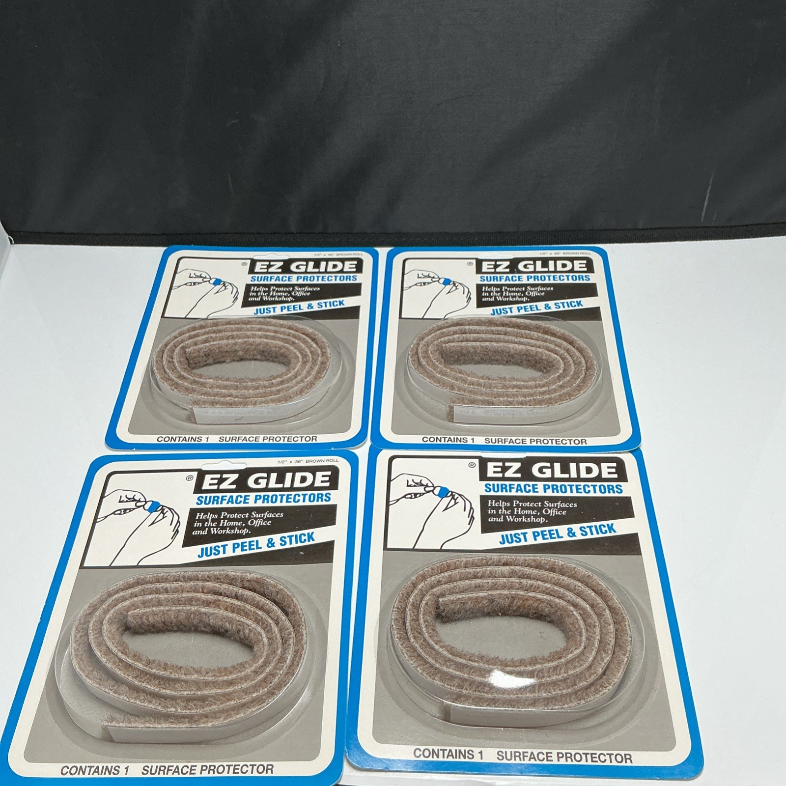 EZ Glide Brown Roll Peel Stick Floor Surface Protector 1/2″ x 36″ Lot Of 4