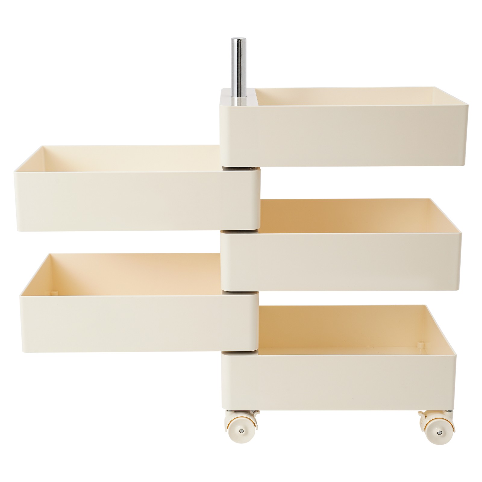 360° Rotating Sofa Side Cabinet Storage Cabinet Bedside Table Storage Rack White