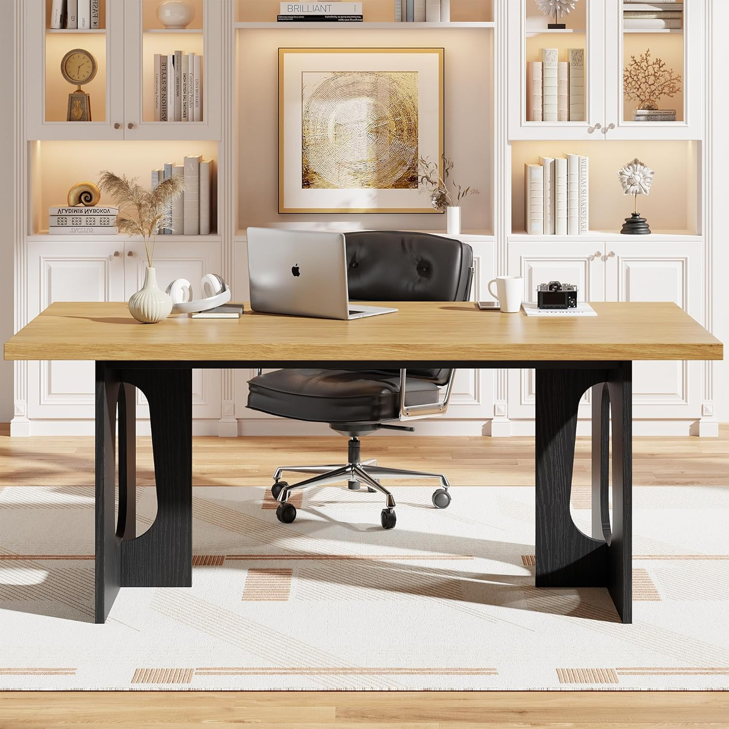 Modern 71″ Dining Table for 6-10 – Sturdy, Stylish Kitchen & Conference Table