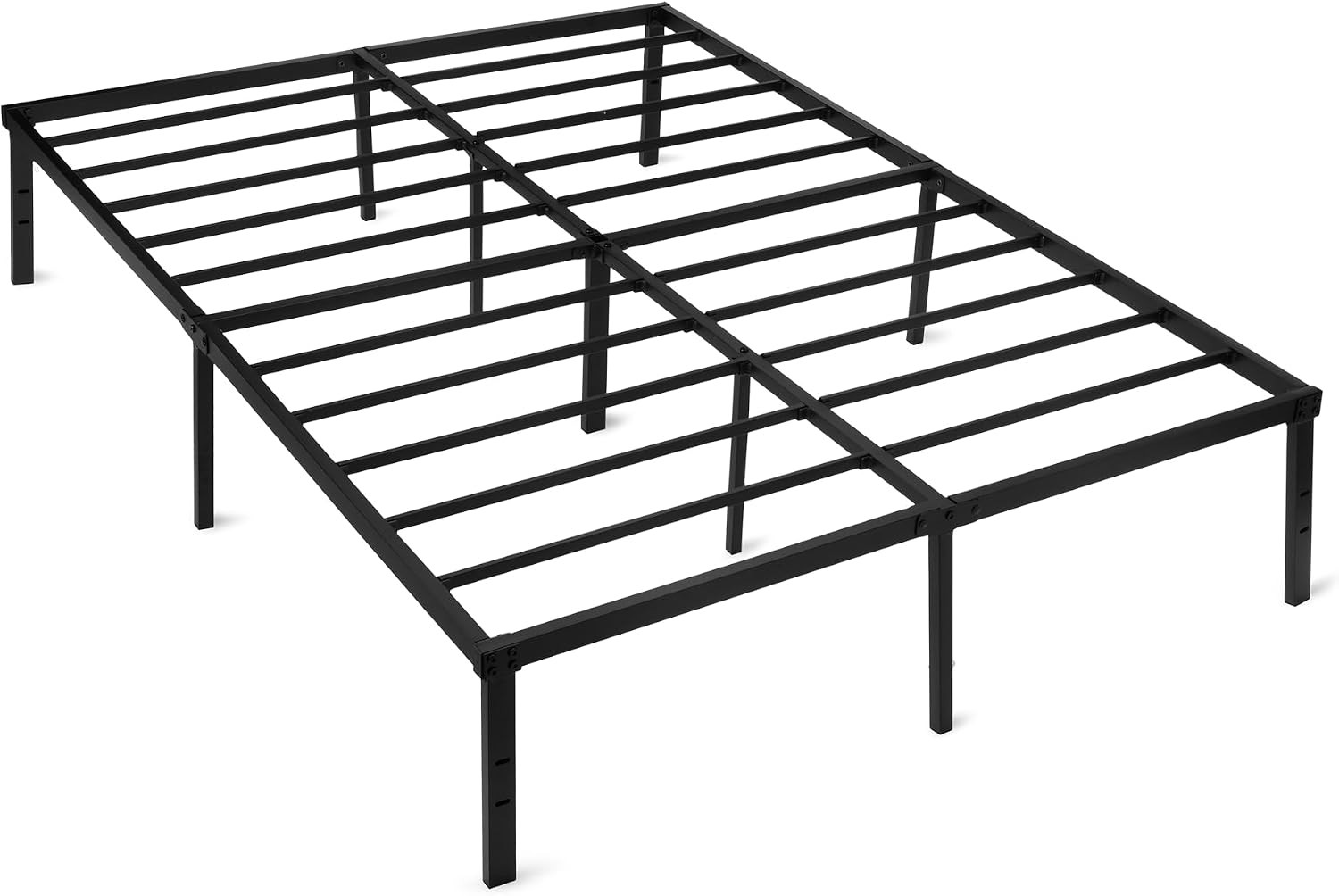 Metal Bed Frame Non-Foldable Platform Bed Easy Assembly Full 54W x 75L in Black