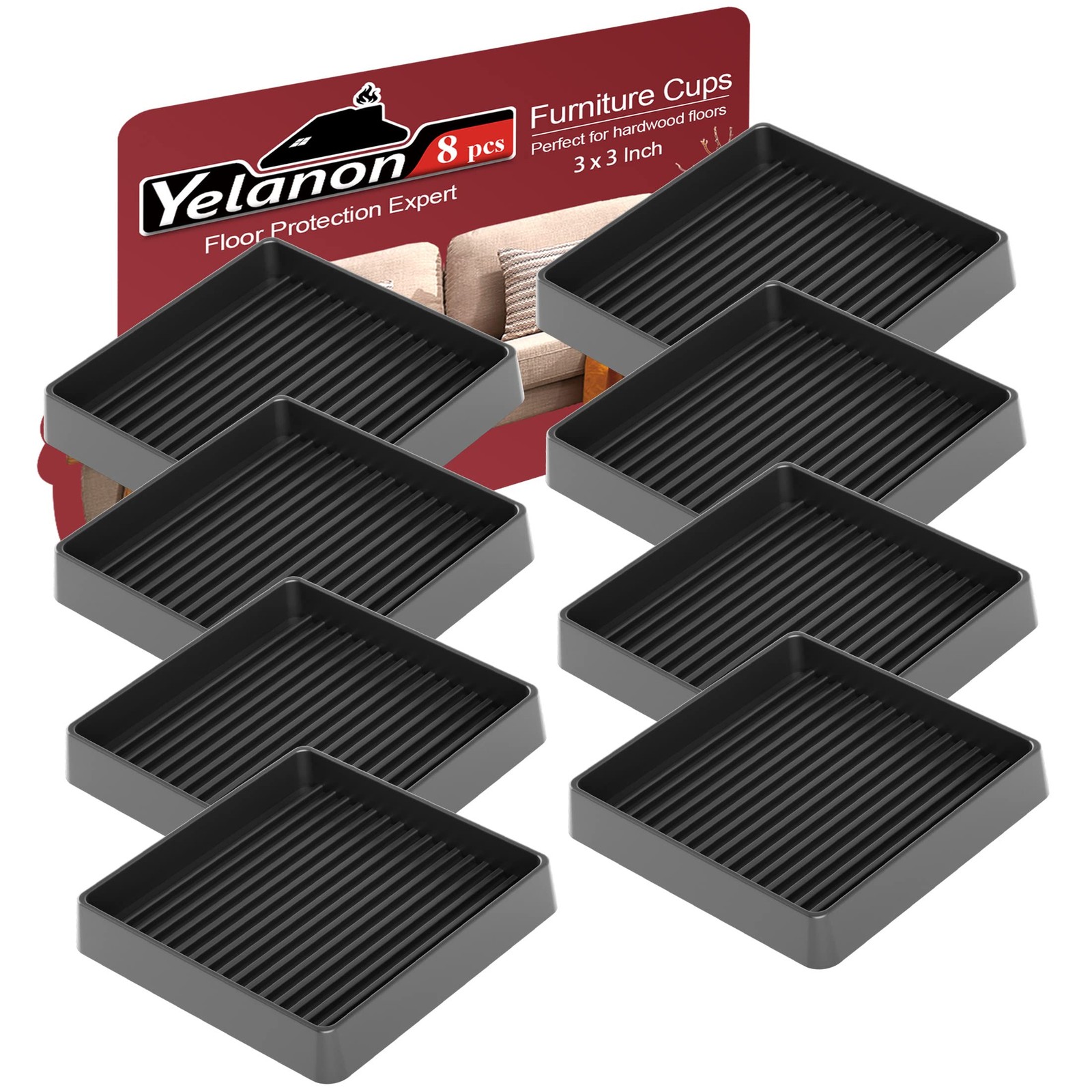 Non Slip Furniture Pads for Hardwood Floors -8 Pcs 3” Furniture Coasters Cups…