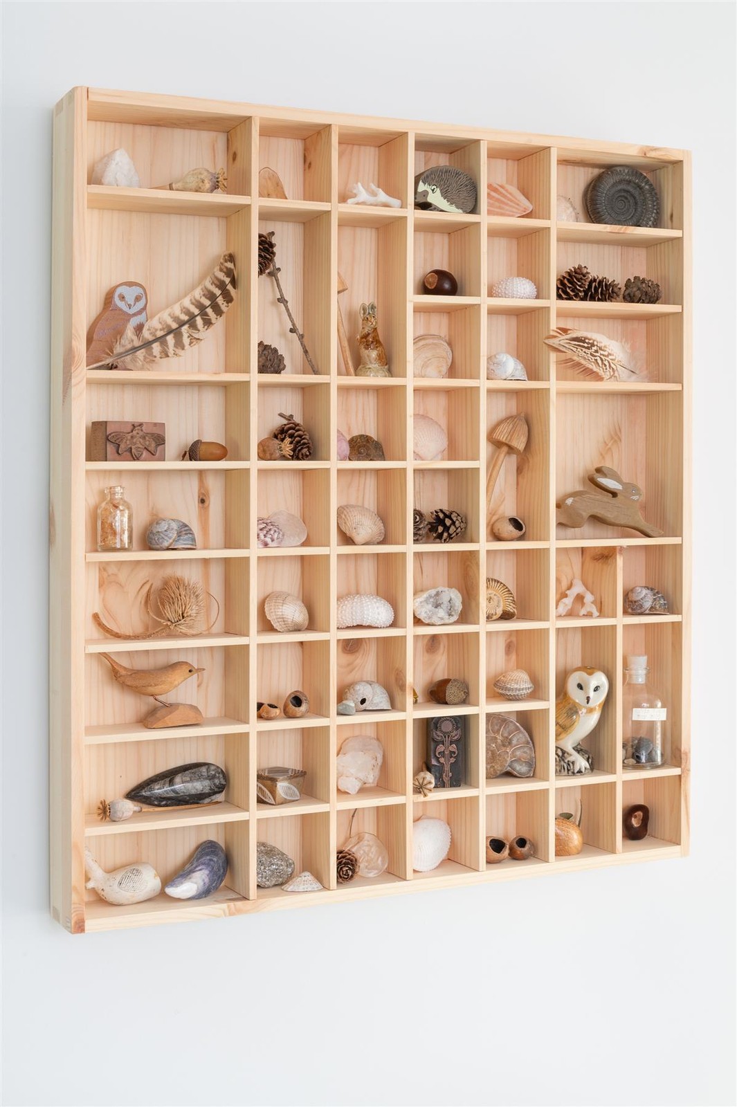 Large Wooden Multicompartment Wall Display Storage Trinket Shelf Paintable Wood