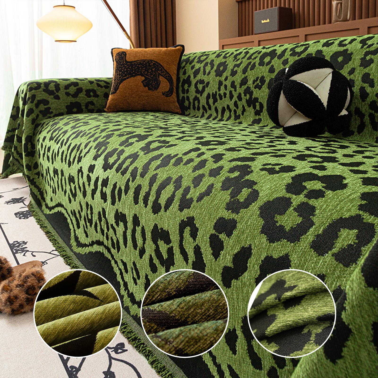Pet Friendly Sofa Cover Scratch Resistant Chenille Slipcover Furniture Protector