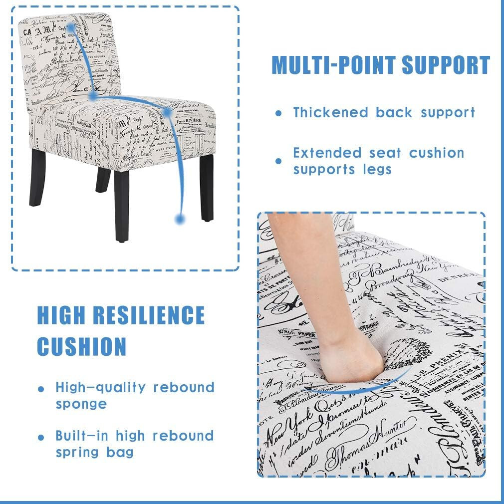 Accent Chair Dining Chairs Armless Chair for Living Room Armless Chair Set of 2