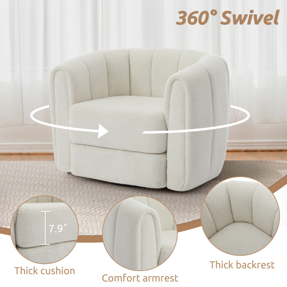 360 Degree Swivel Accent Chair Modern Armchair Reading Chair for Living Room