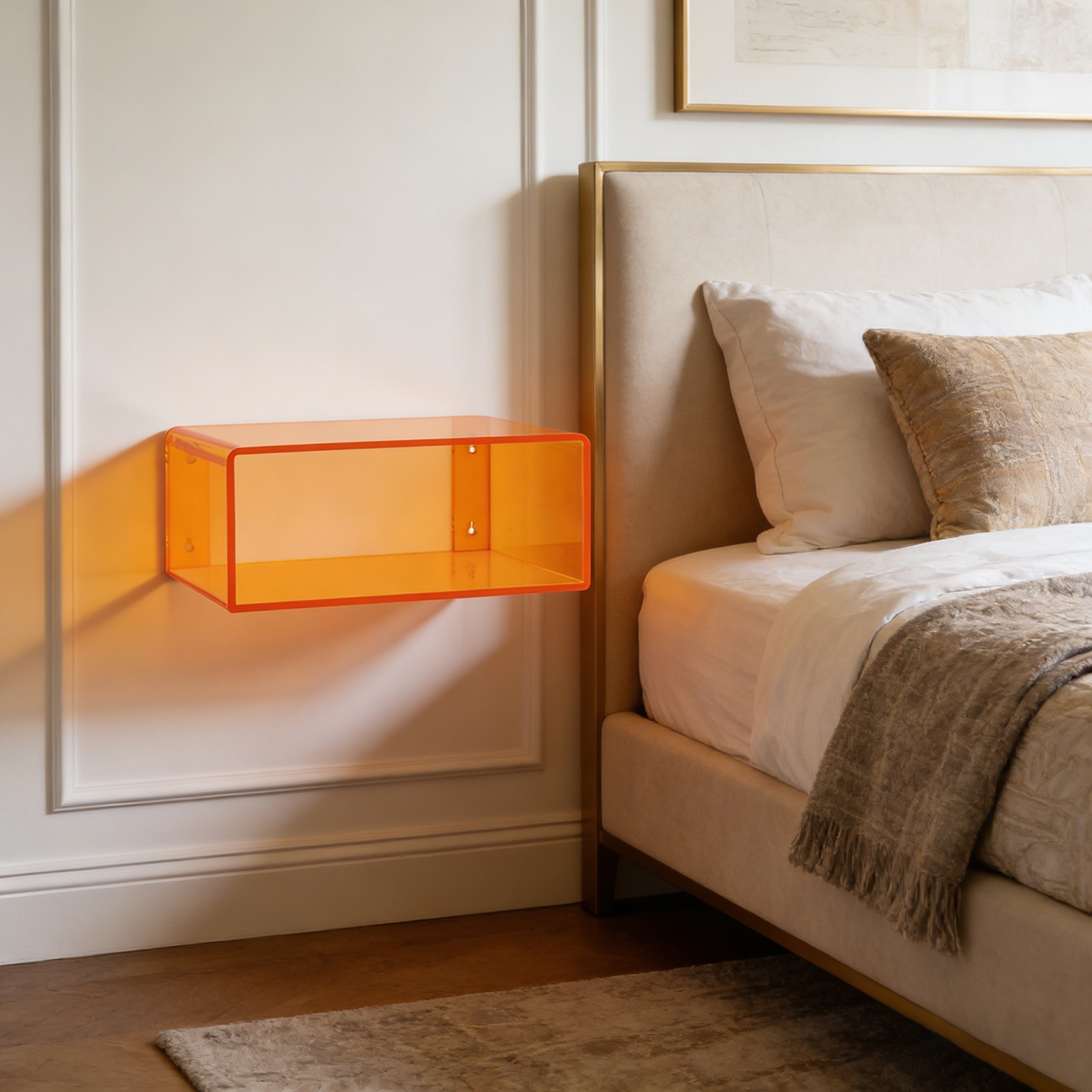 Wall Mounted Bedside Shelf Table Space Saving 41*24*17cm Floating Nightstand