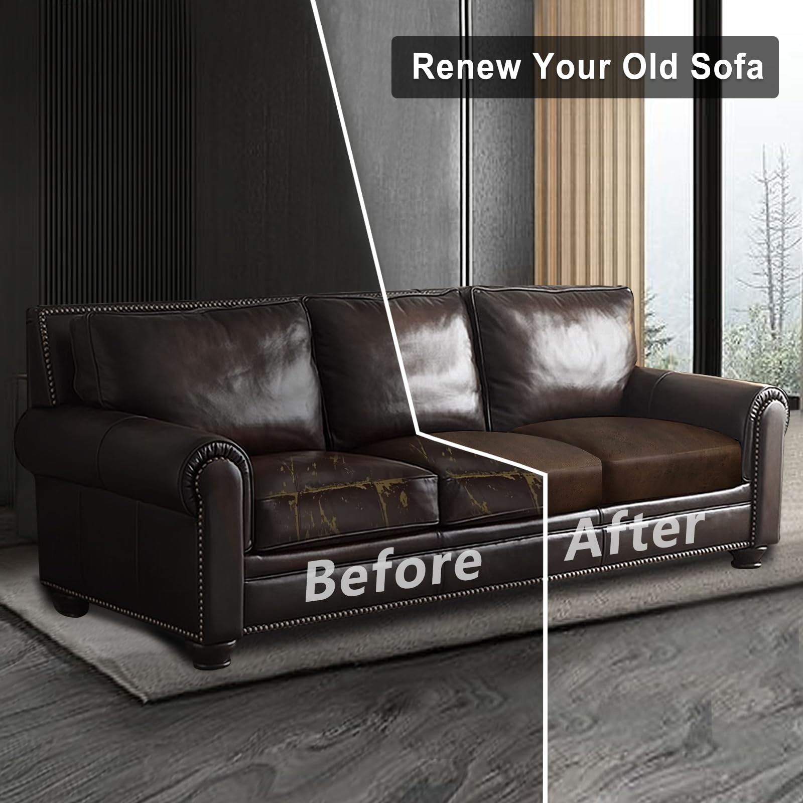 Leather Look Couch Cushion Covers Sofa Seat Slipcovers Sets Couches Furniture…
