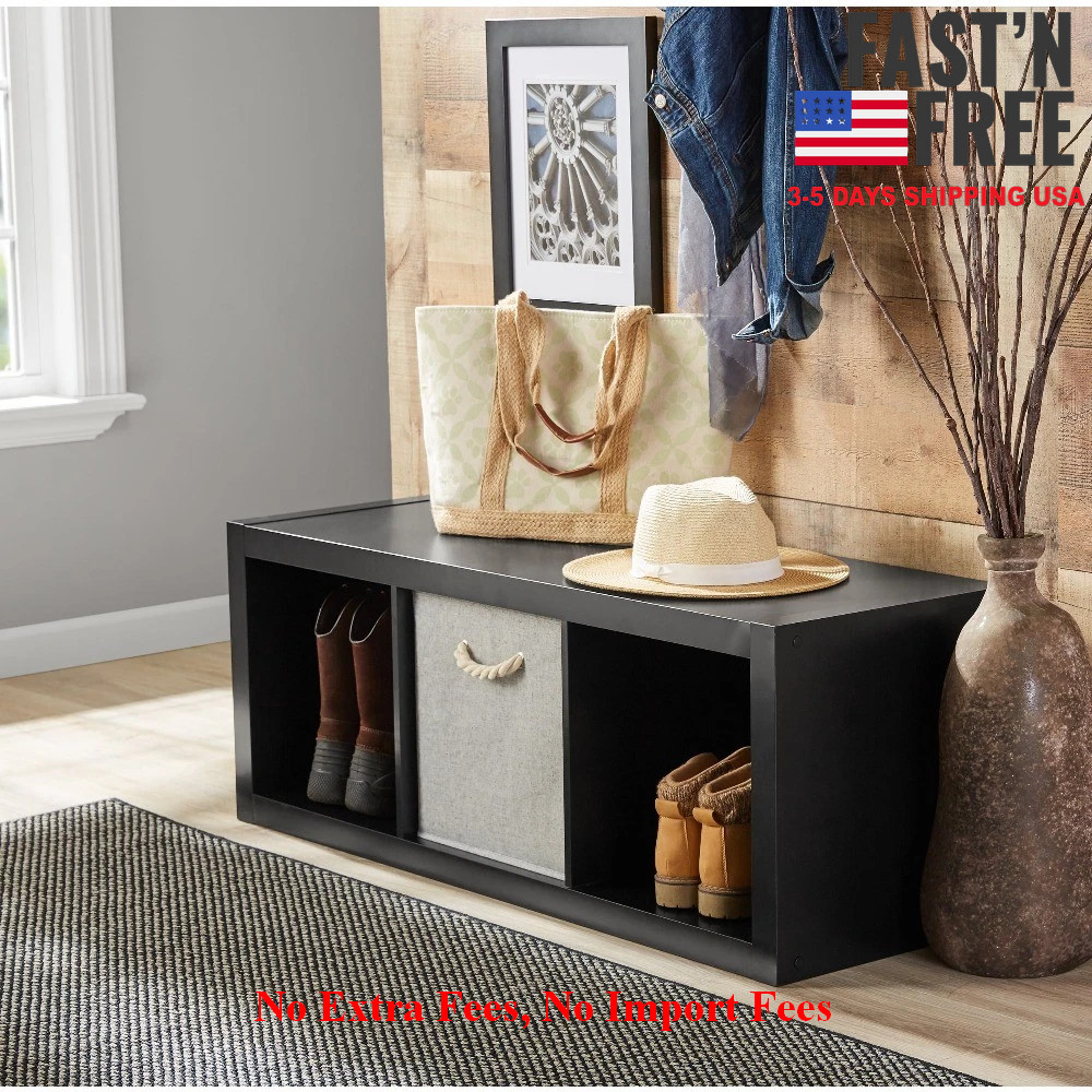 [HOT SALE] Better Homes & Gardens 3 Cube Storage Organizer, Solid Black, NEW USA