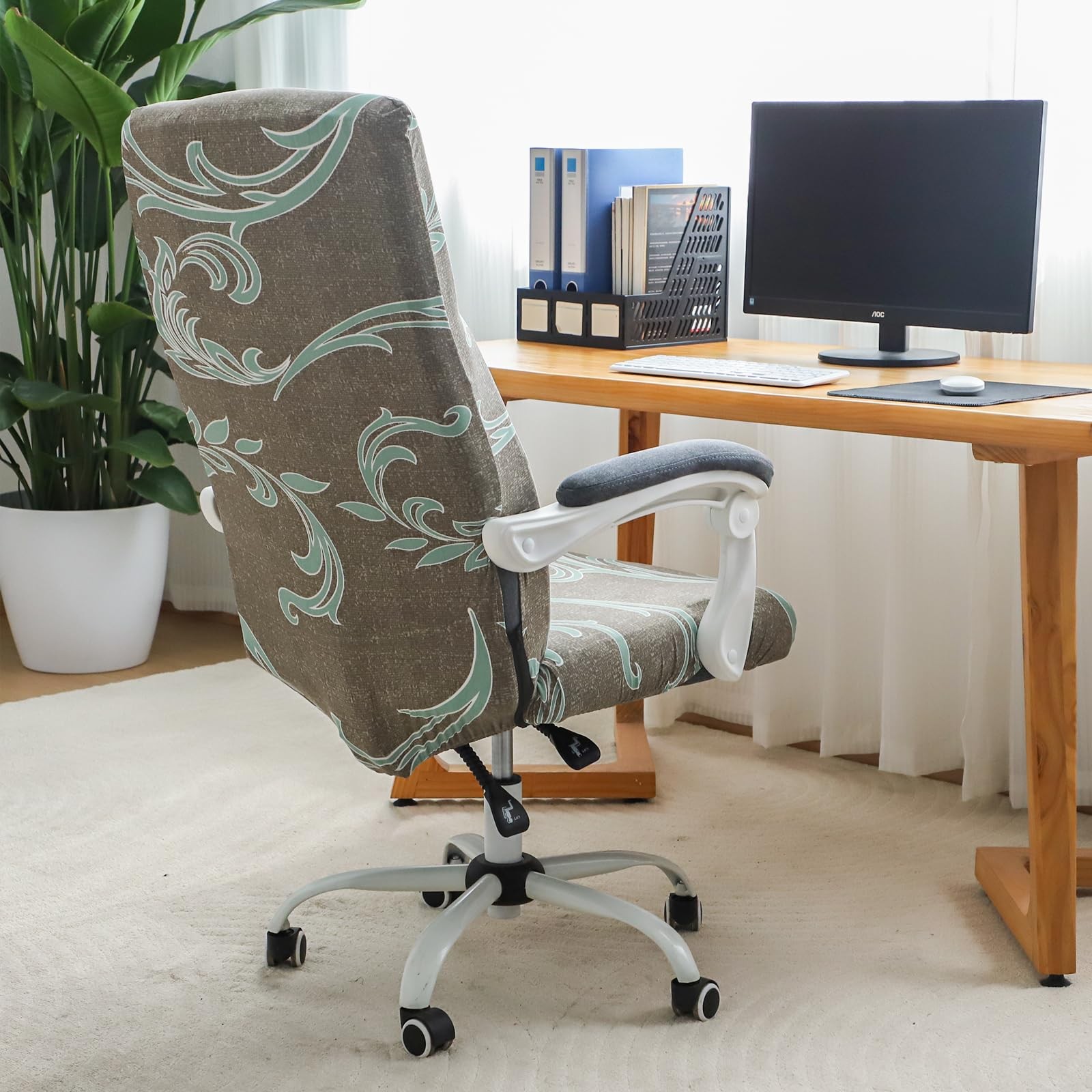Patterned Large Office Chair Cover Stretch Printed Computer Armchair Slipcove…