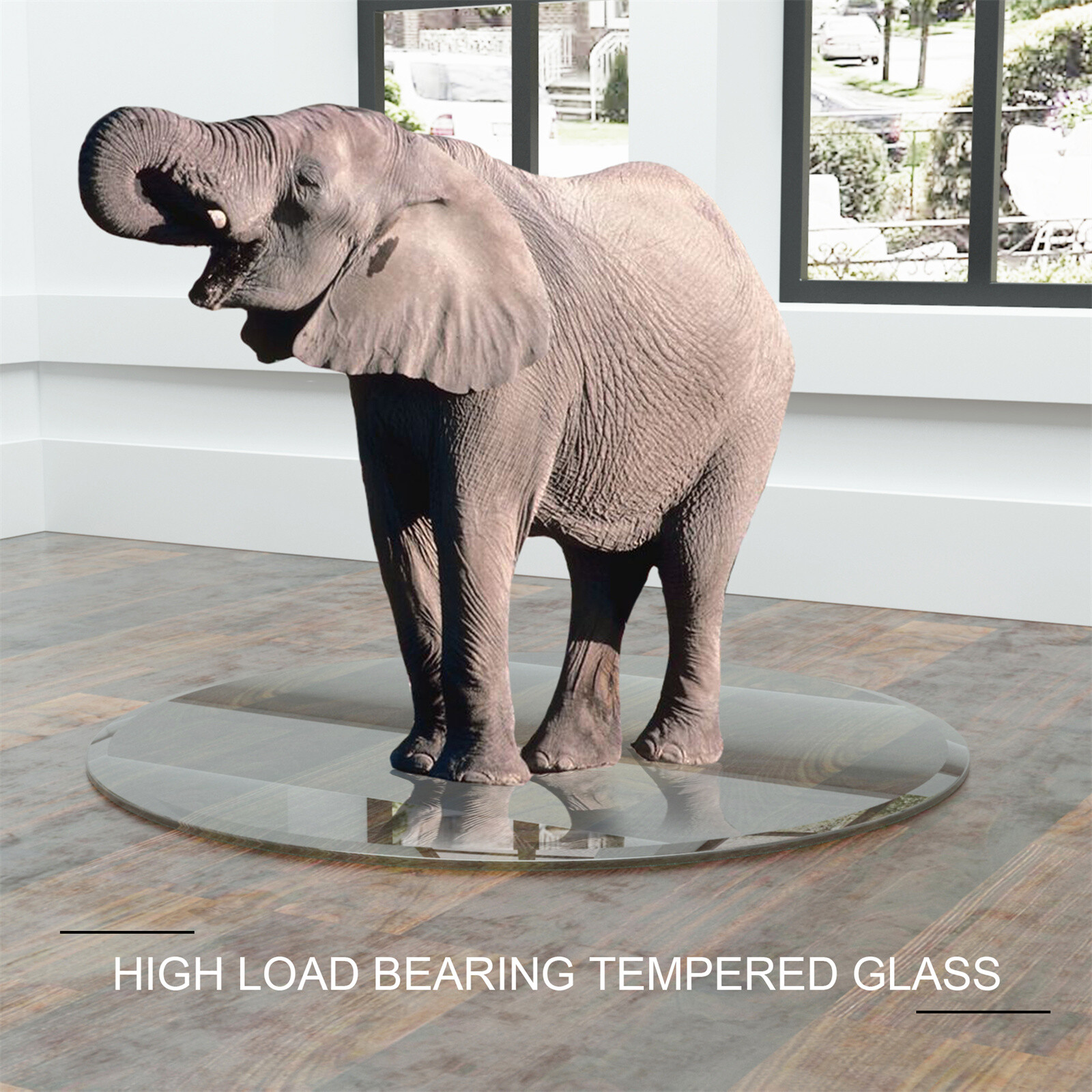20″ to 36″ Inch Round Tempered Glass Table Top 1/4″ In Thick Flat Polished Edge