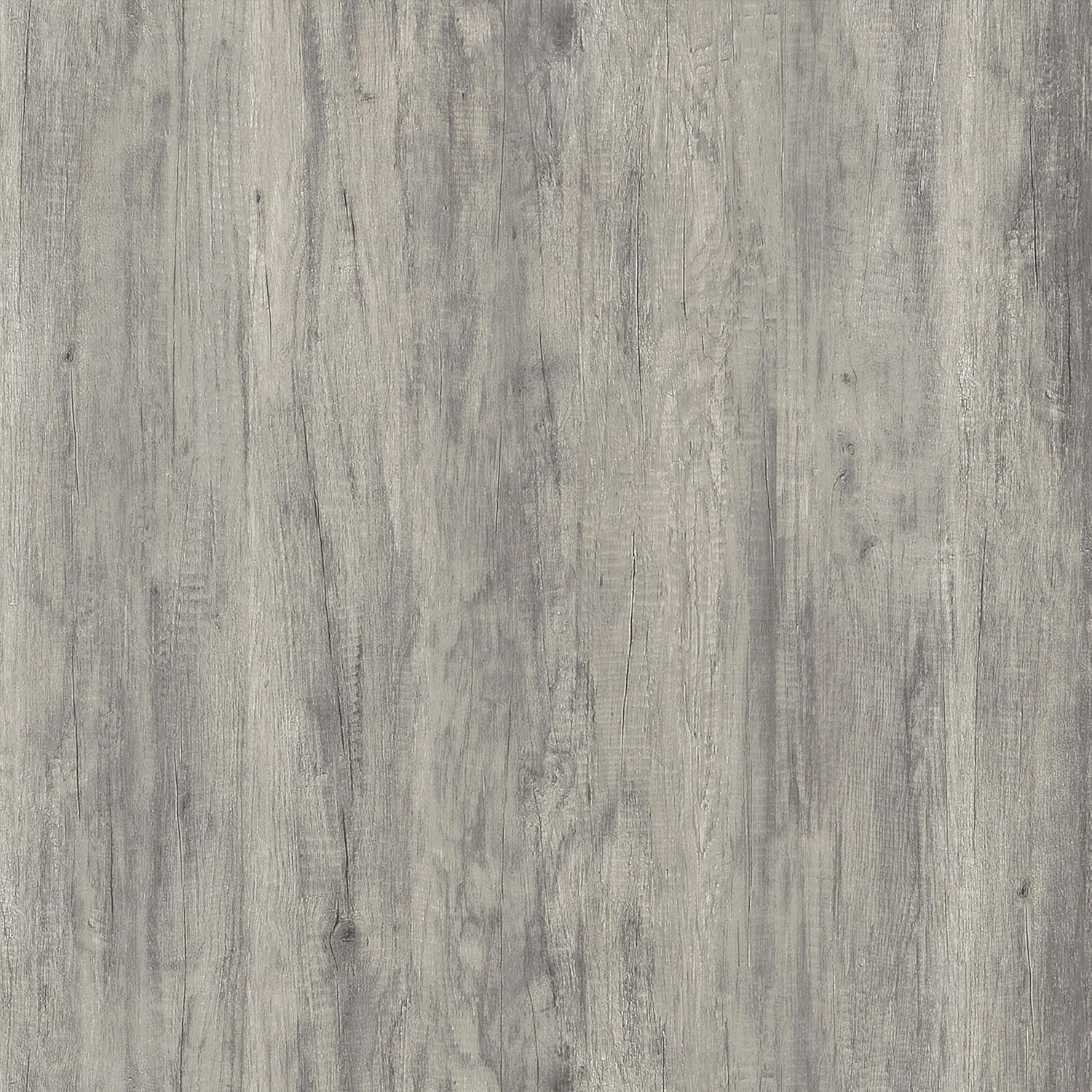 Dinard 47″ Grey Driftwood Coffee Table with Geometric Black Legs & Shelf