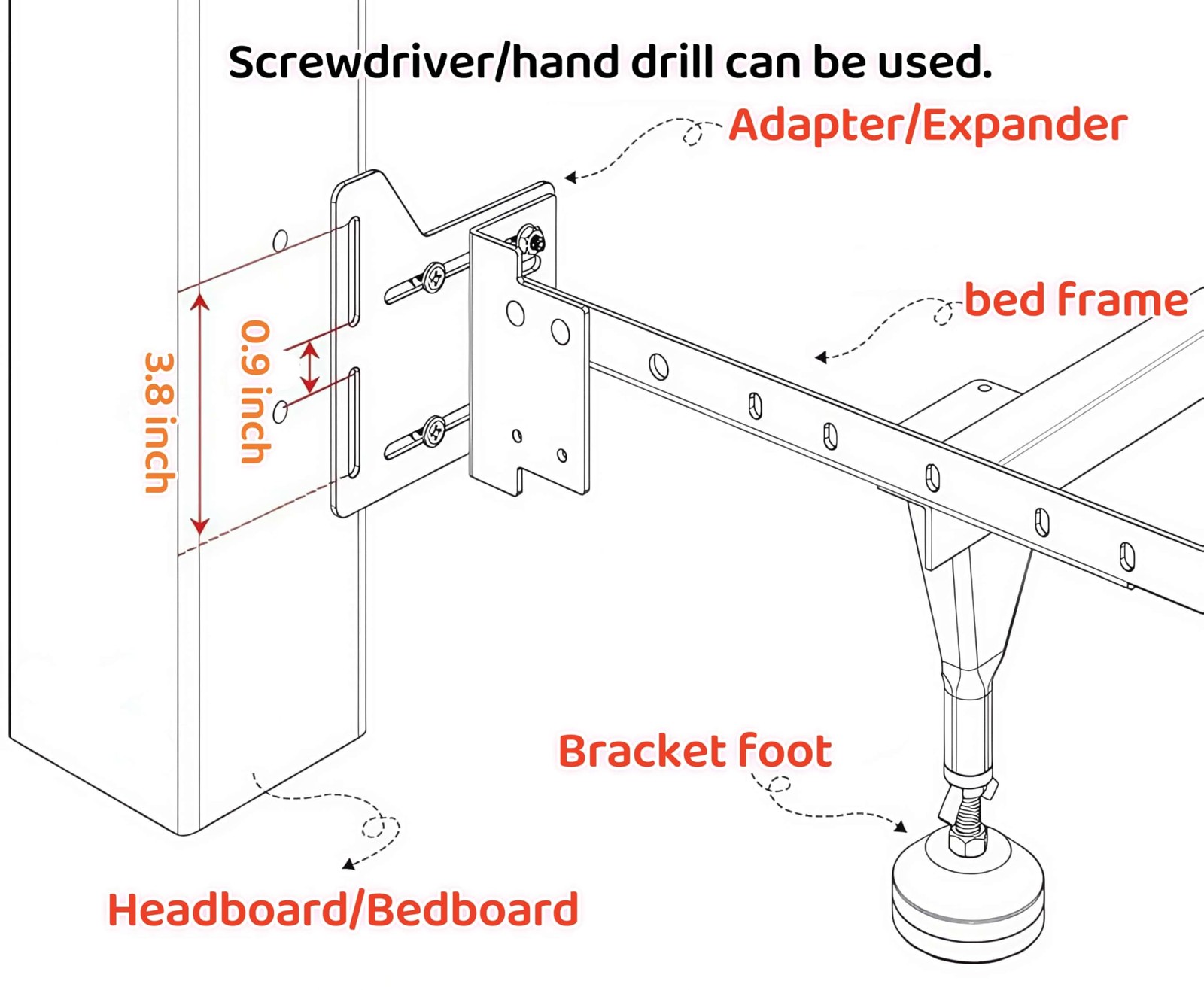 2 PCS Heavy Duty Headboard Brackets Fits Bed Frame Hardware Steel Mount Kit