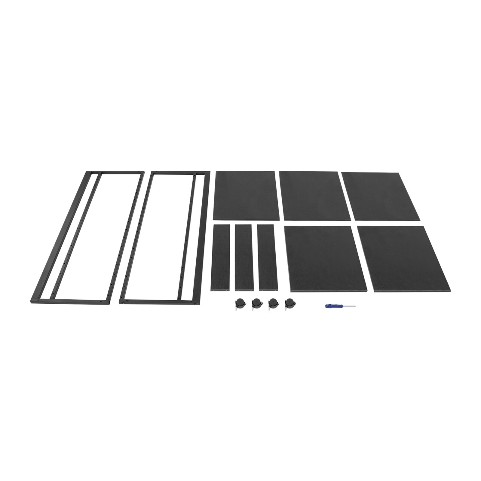 5-Tier AV Media Stand Rack Black Tall Heavy Duty Audio-Video Media Stand 17kg
