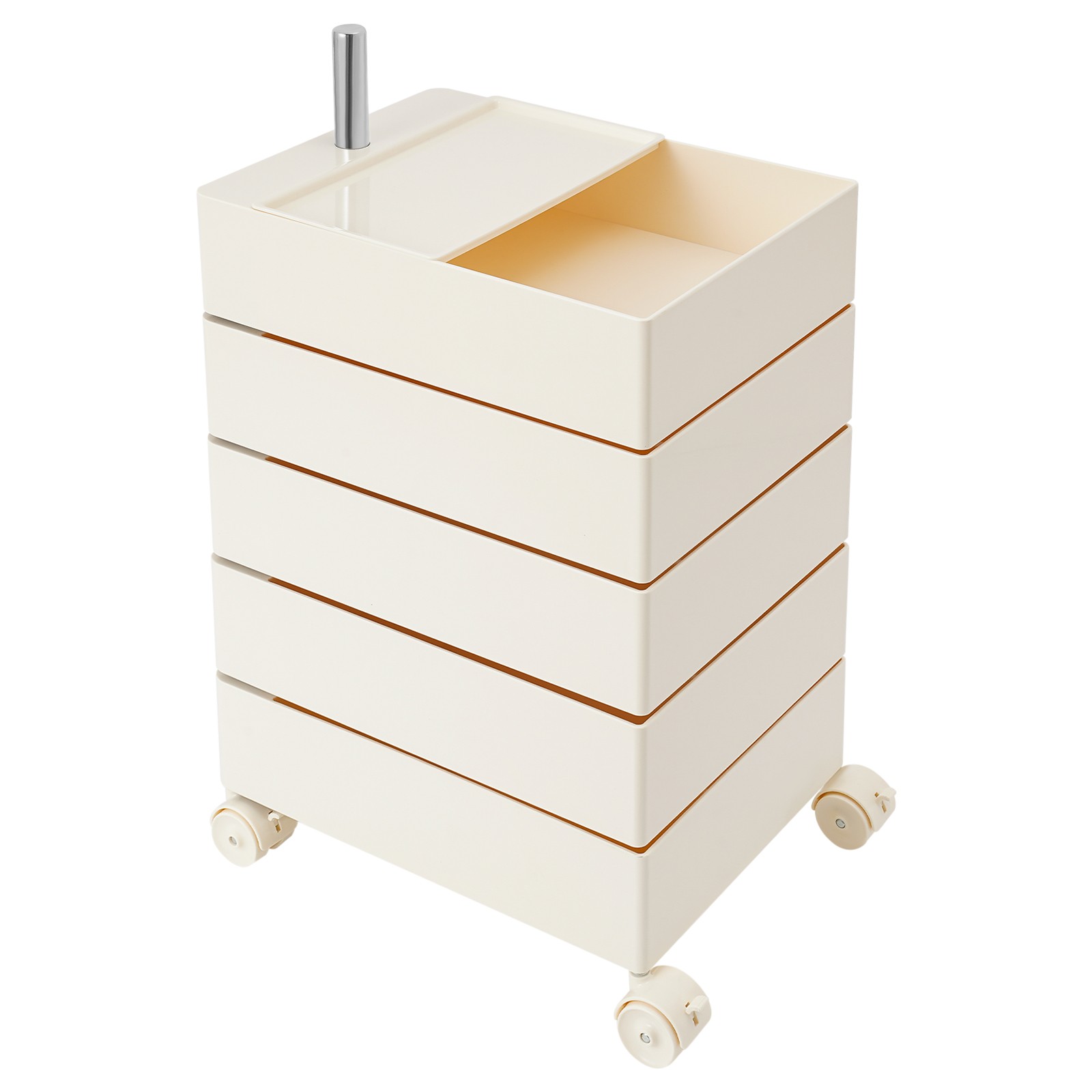 360° Rotating Sofa Side Cabinet Storage Cabinet Bedside Table Storage Rack White
