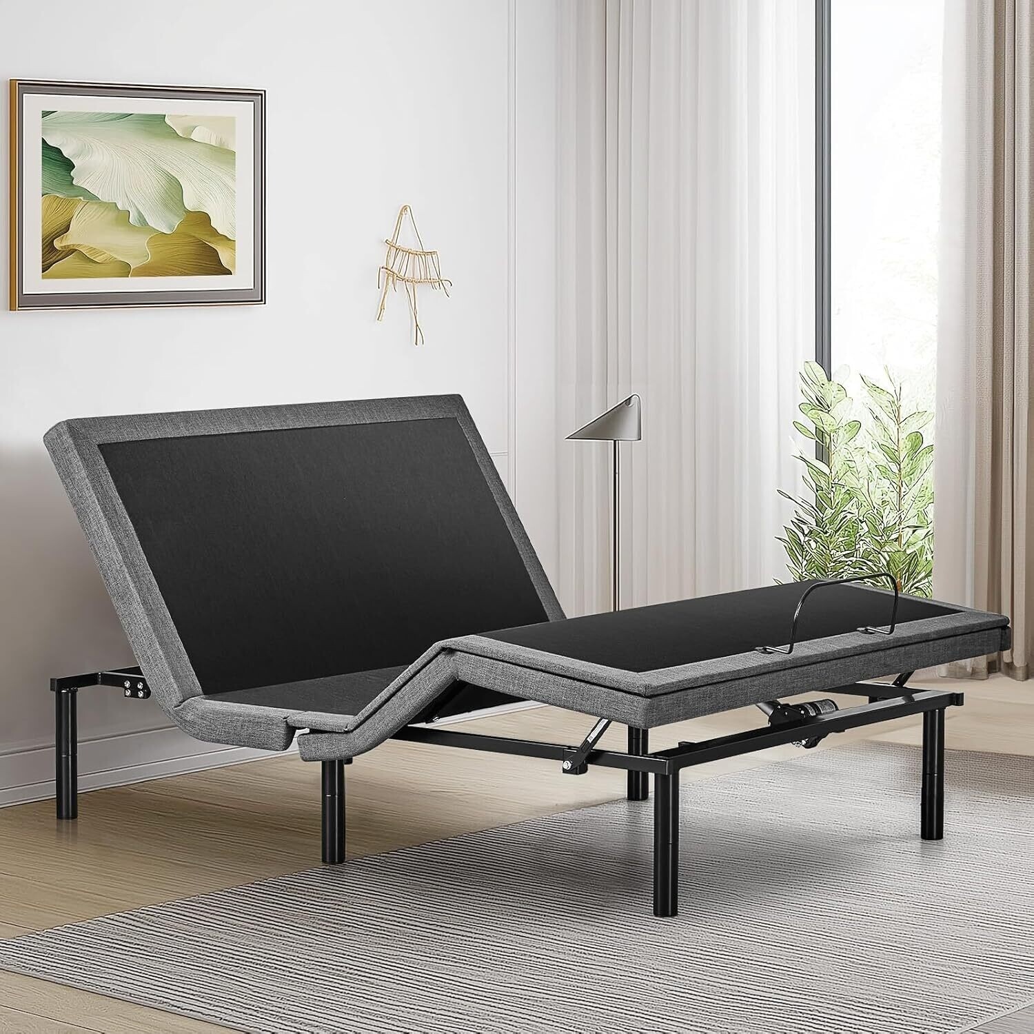 Full Size Adjustable Bed Frame Ergonomic Electric Bed Base with Wireless Remote