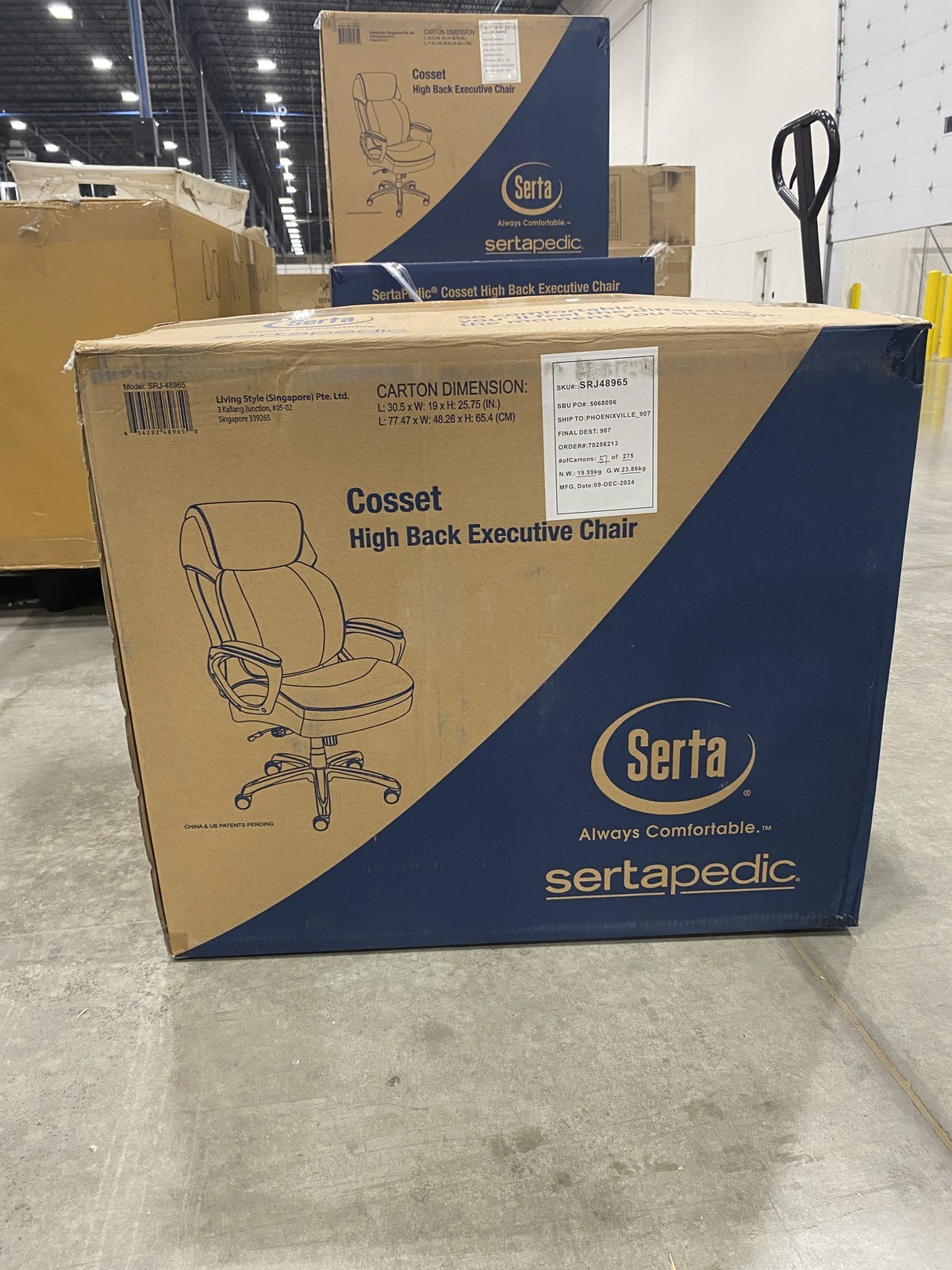 Serta Sertapedic Cosset High Back Executive Chair, Black
