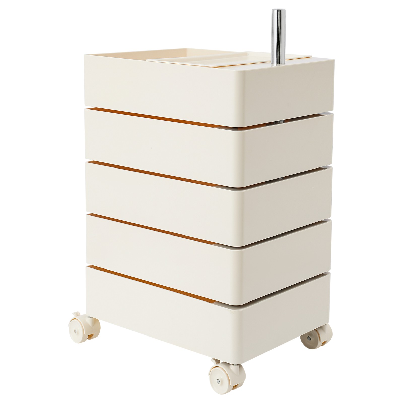 360° Rotating Sofa Side Cabinet Storage Cabinet Bedside Table Storage Rack White
