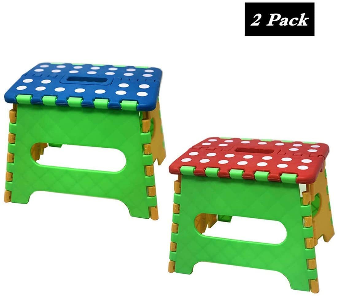 2 Pack 7″ Collapsible Folding Plastic Kitchen Stool w/ Handle