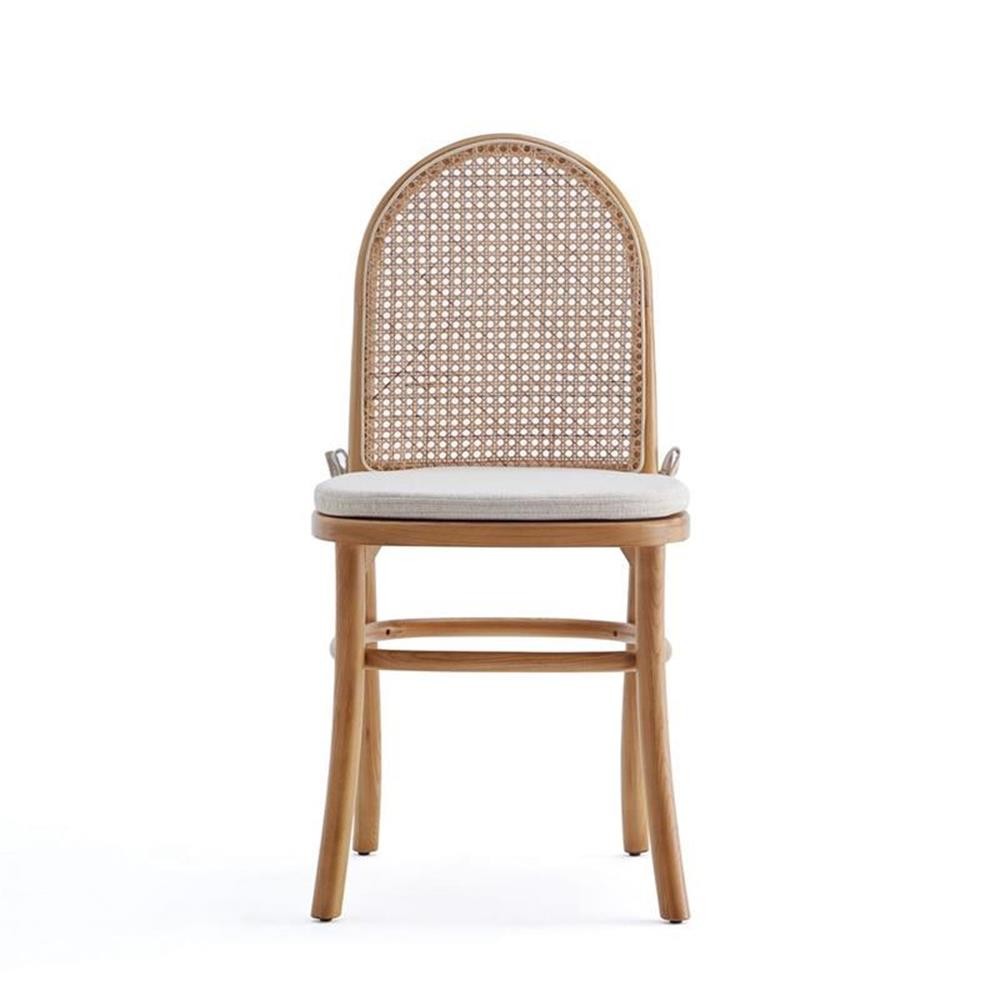 Pemberly Row 19.29″ Wood Dining Chair w/ Cushion in Natural (4 Pc)