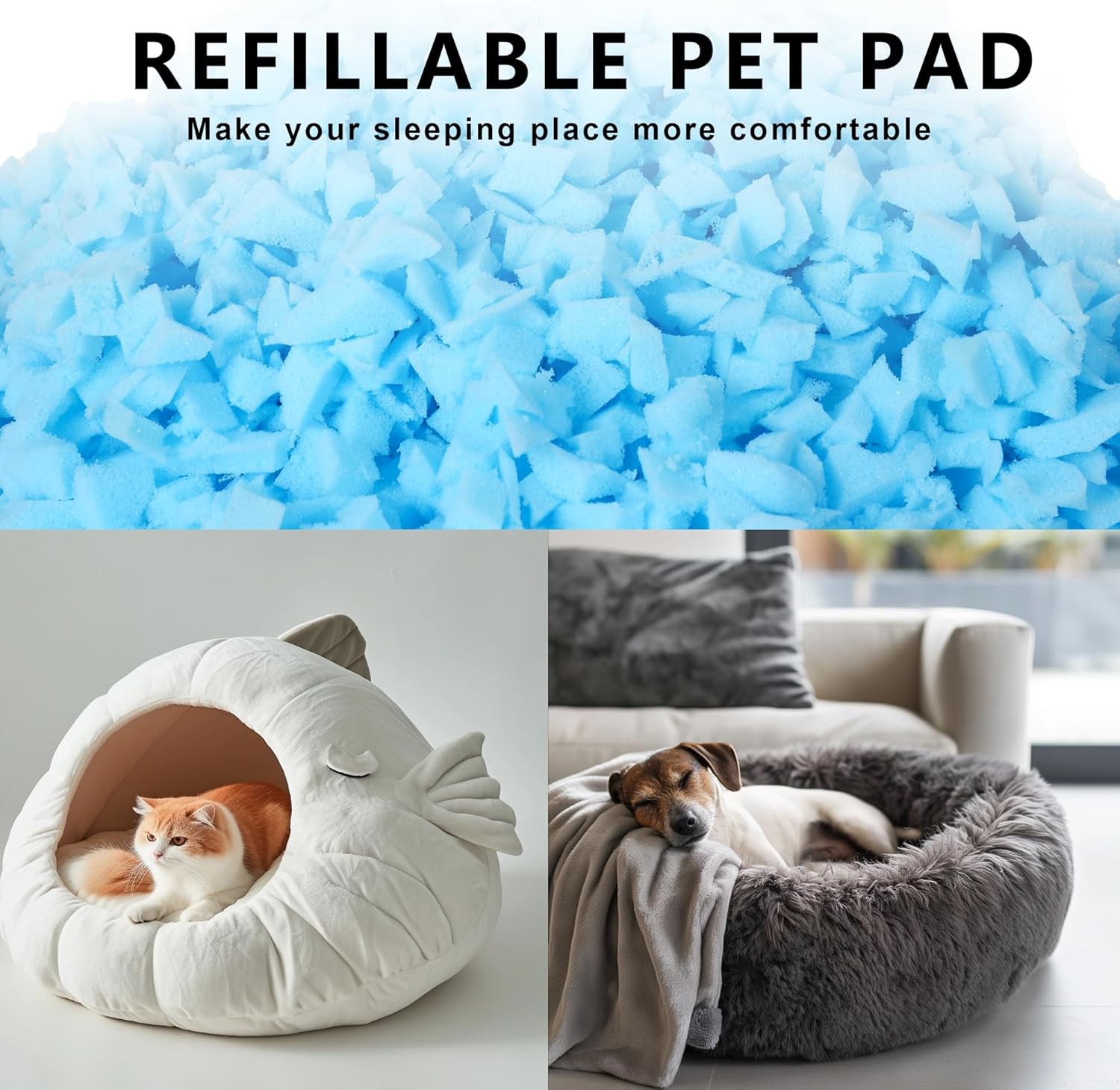 10 LBS Bean Bag Filler,Comfortable and Soft Chair 10 LBS, Blue