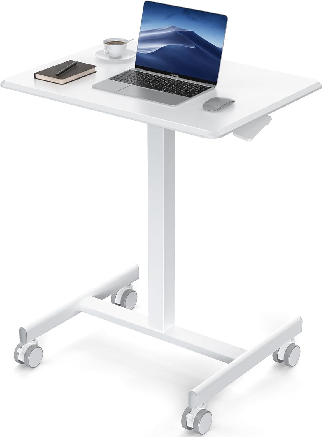 Adjustable Height Mobile Laptop Standing Desk with Wheels – Sit to Stand Desk