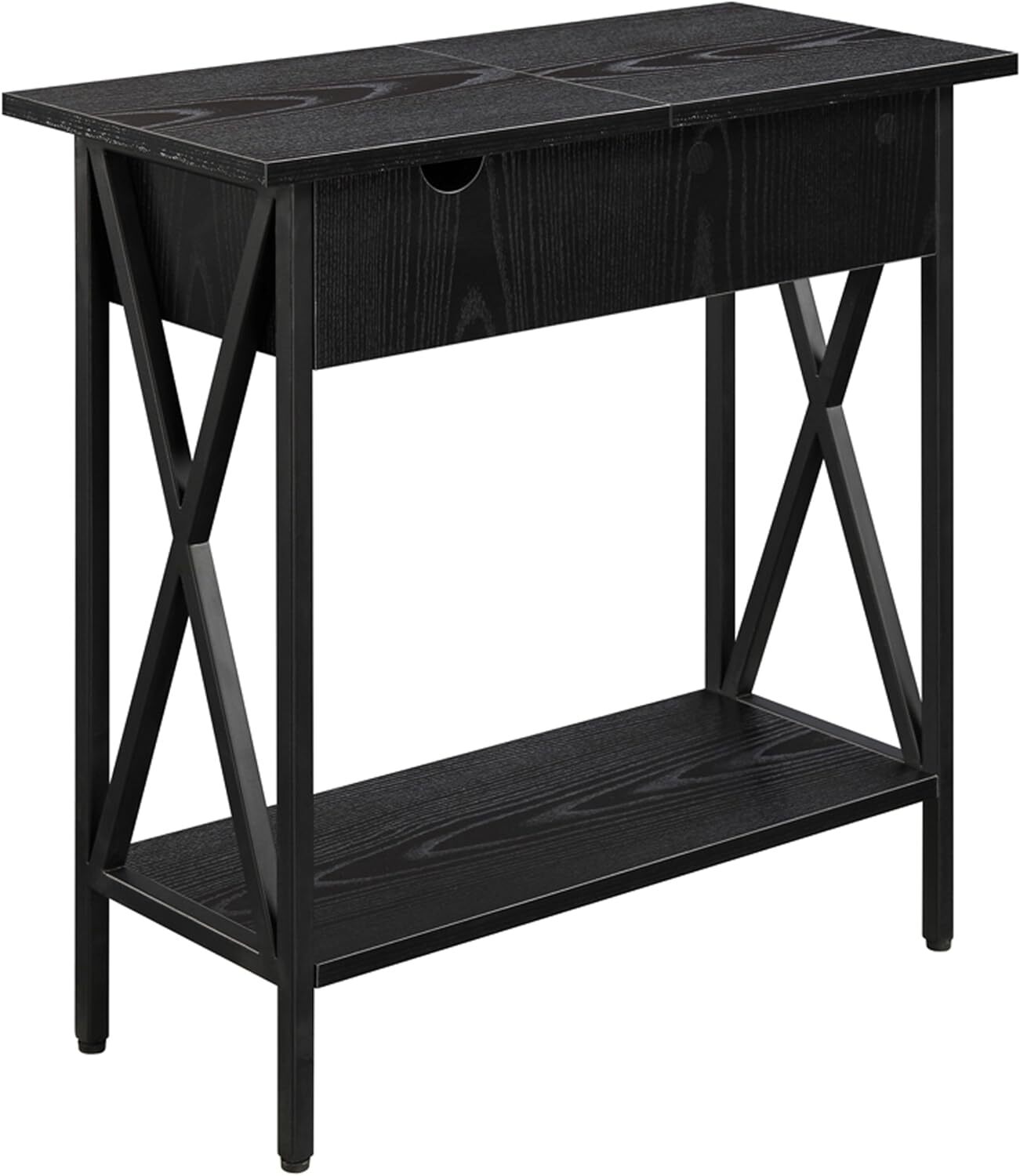 Convenience Concepts Tucson End Charging Station and Shelf, Black/Black