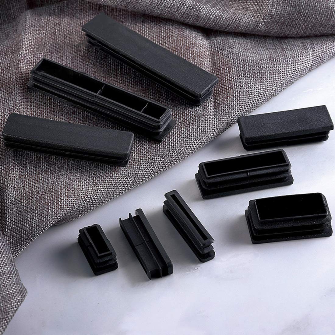 4PCS 2×4 Rectangle Plastic Plug End Caps Furniture Chair Leg Inserts