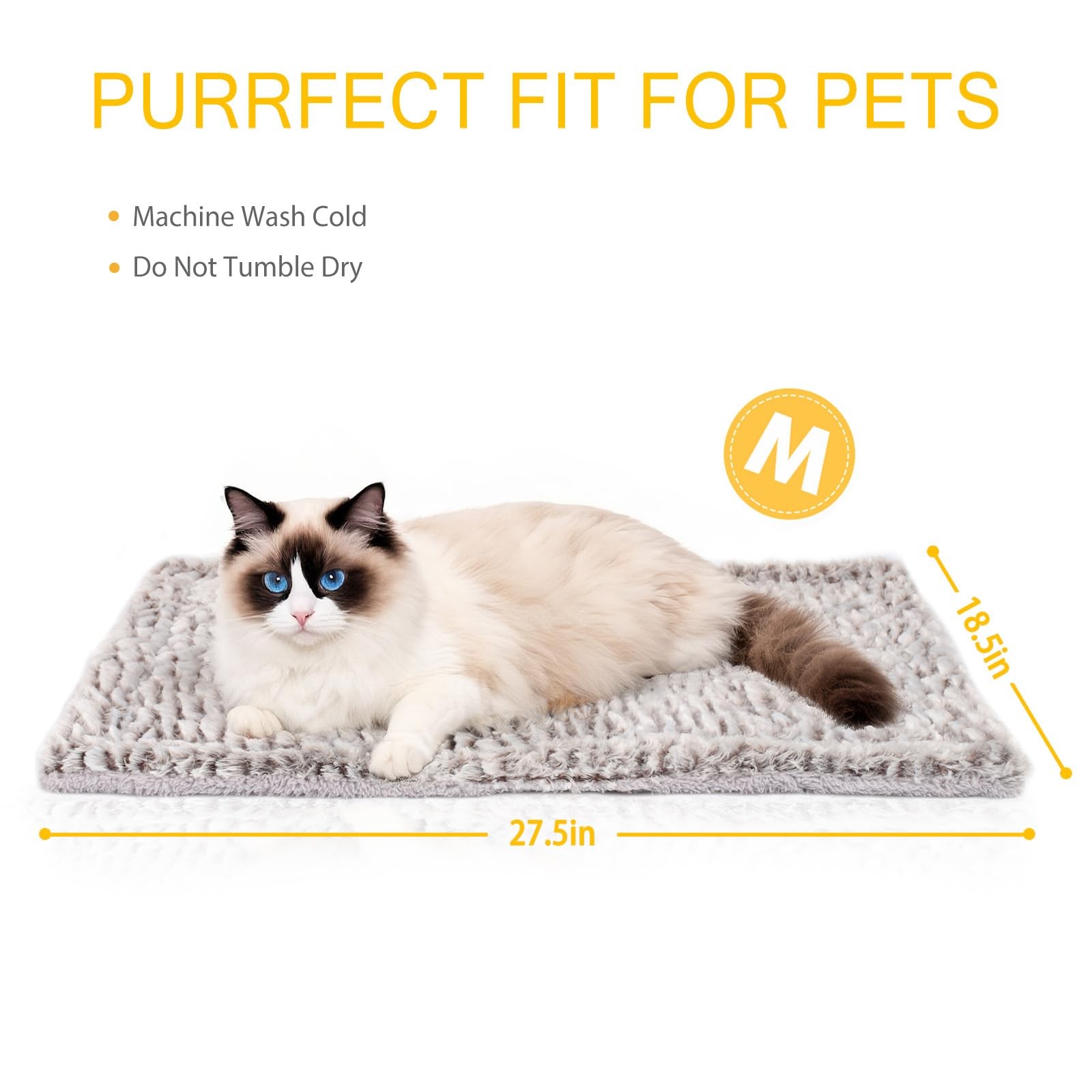 Mora Pets Self Heating Cat Pad Self Warming Bed 27.5 X 18.5 Thermal Heated Cat